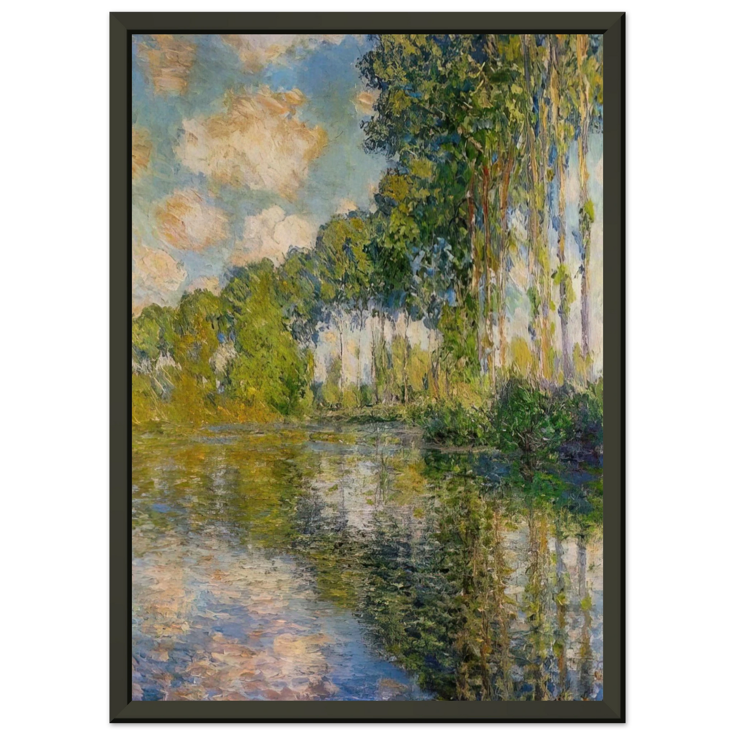 claude monet  Poplars On The Banks Of The River Epte Framed Art Print  - Aluminum Frame - 40x50 cm / 16x20 inches
