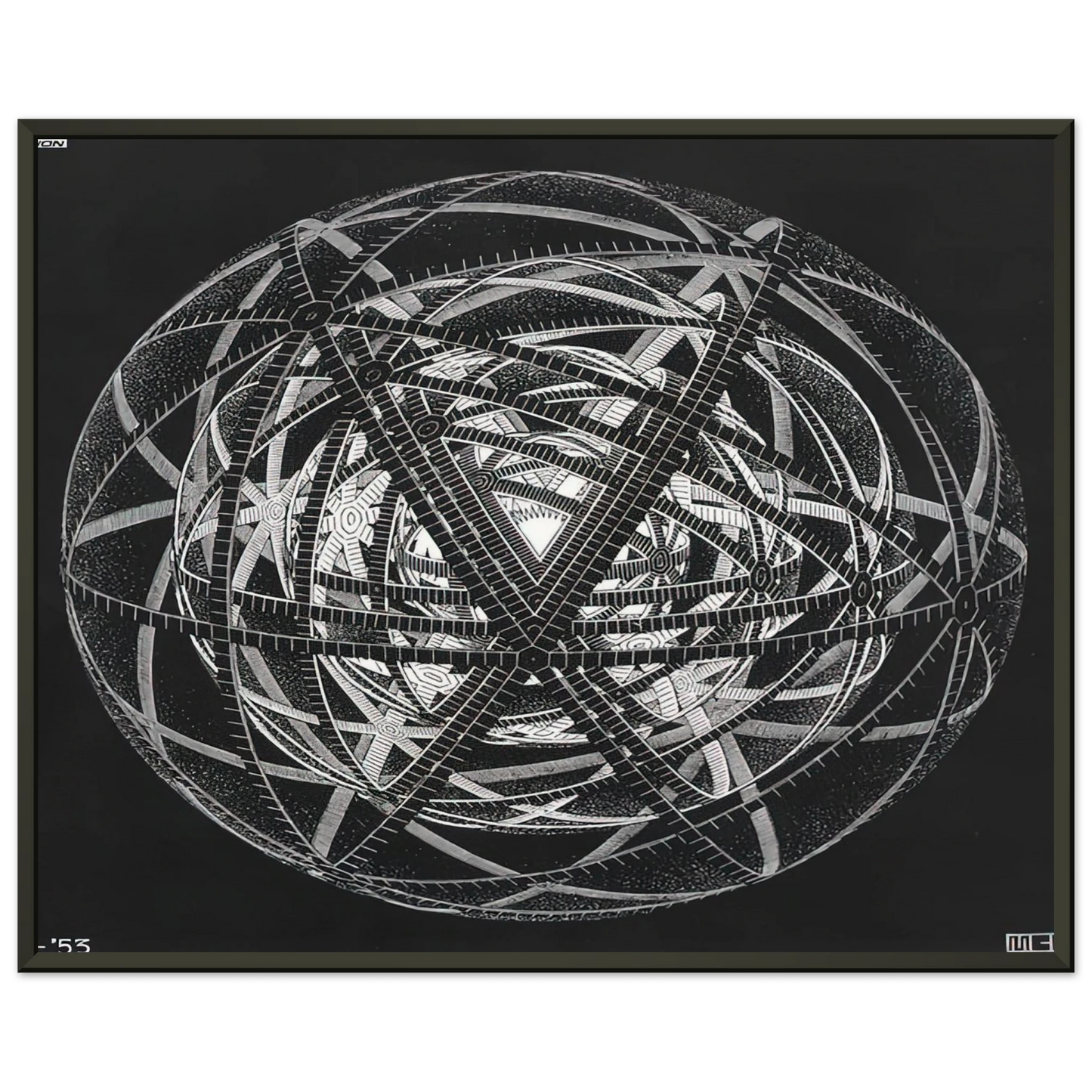 MC Escher  CONCENTRIC RINDS Framed Art Print  - Aluminum Frame - 60x80 cm / 24x32 inches