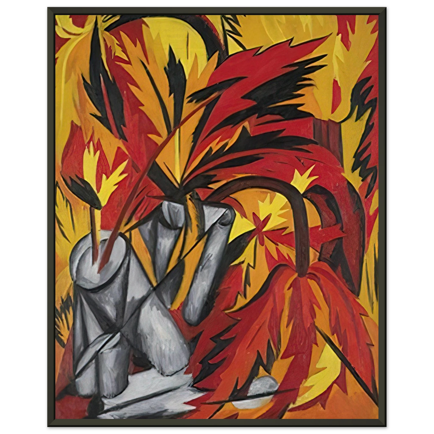 Natalia Goncharova Flowers 1912 Framed Art Print - Aluminum Frame - 60x80 cm / 24x32 inches