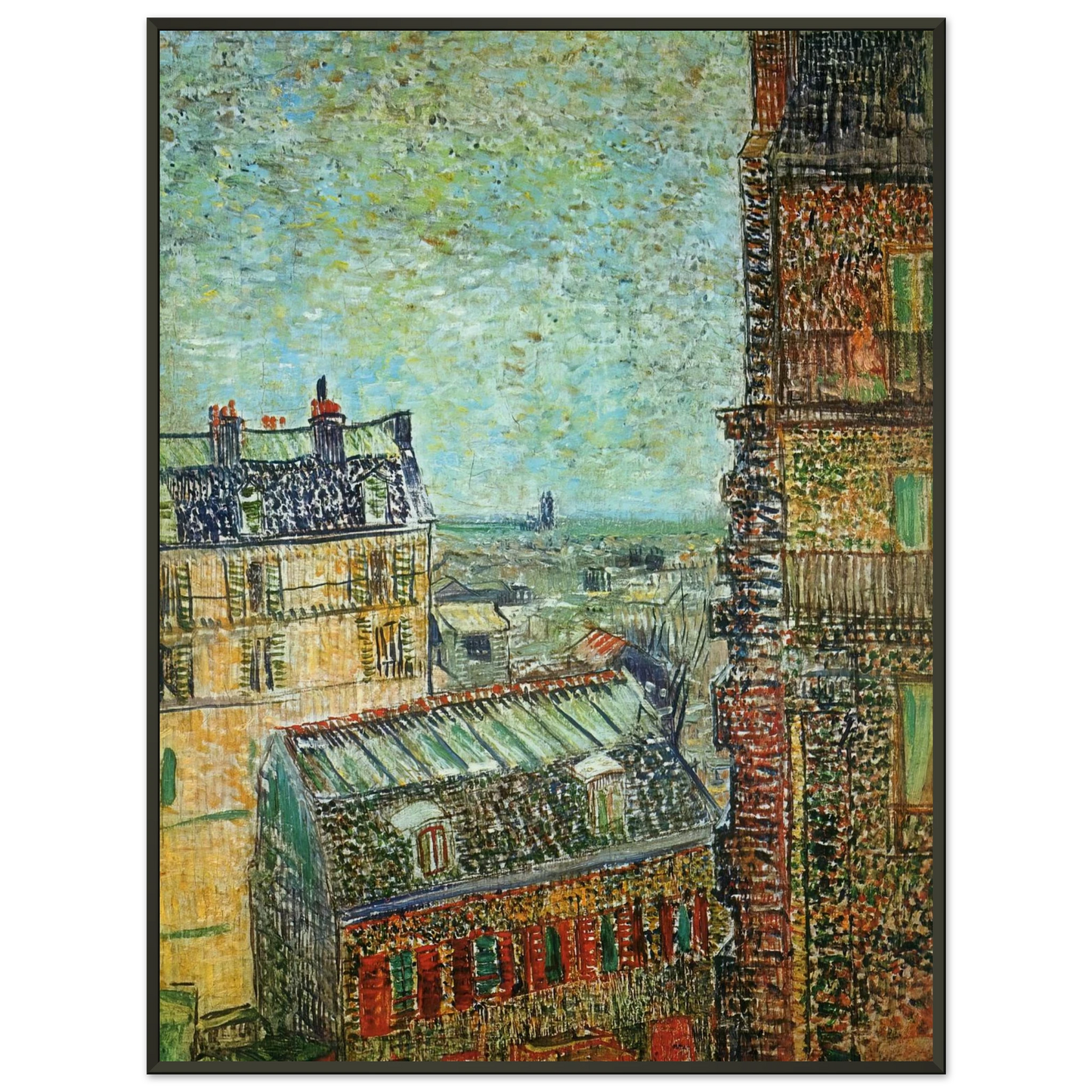 Vincent van Gogh View of Paris from Vincents Room in the Rue Lepic Framed Art Print - Aluminum Frame - 60x80 cm / 24x32 inches