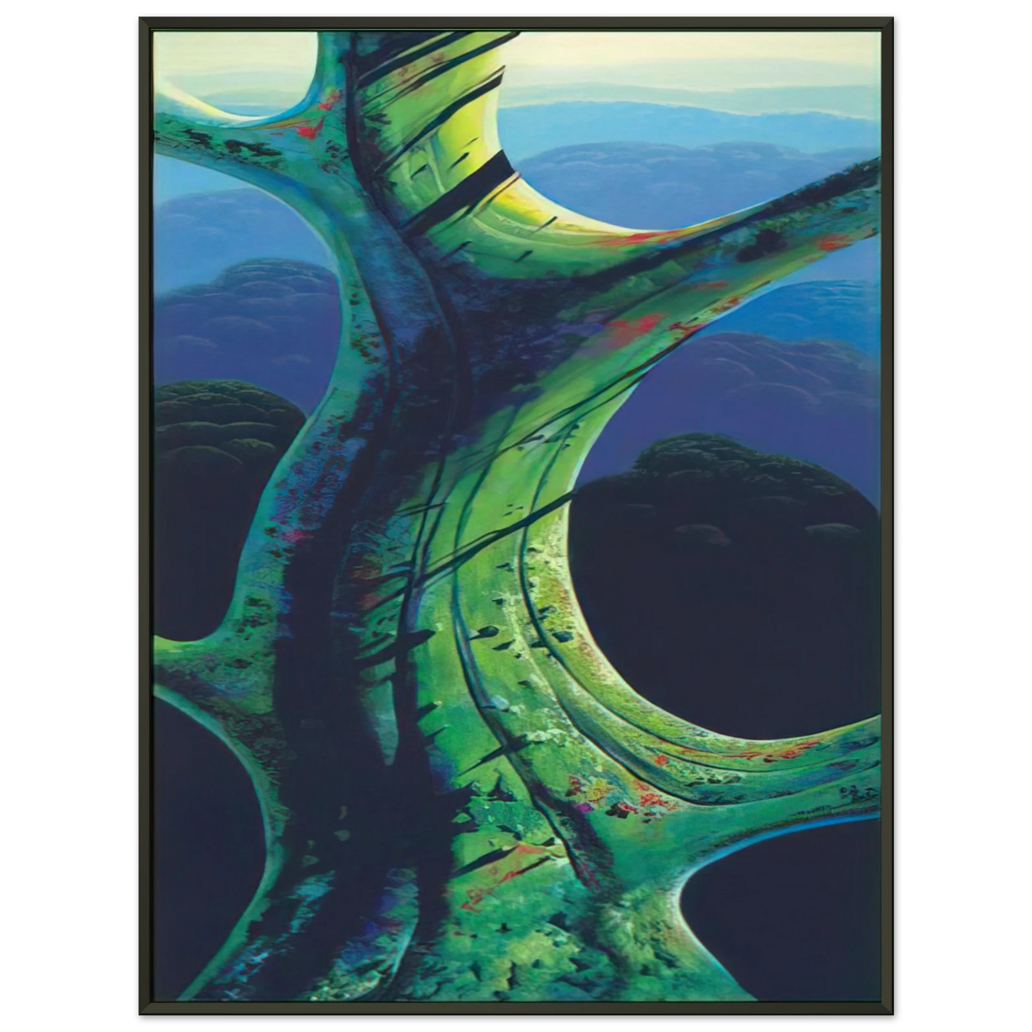 Eyvind Earle  Sky Reach Framed Art Print  - Aluminum Frame - 70x100 cm / 28x40 inches