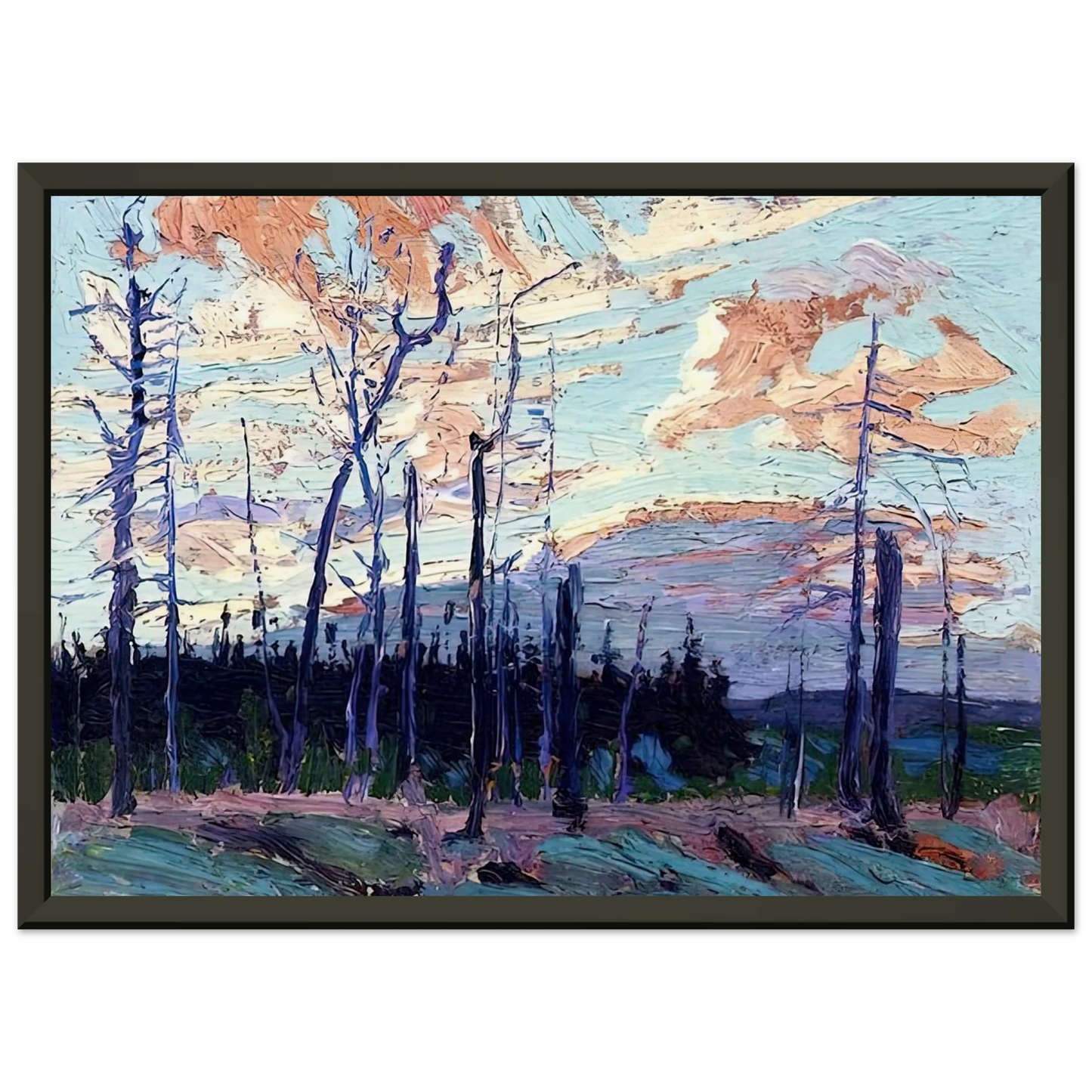 Tom Thomson BURNT LAND AT SUNSET 1915 Framed Art Print - Aluminum Frame - 70x100 cm / 28x40 inches