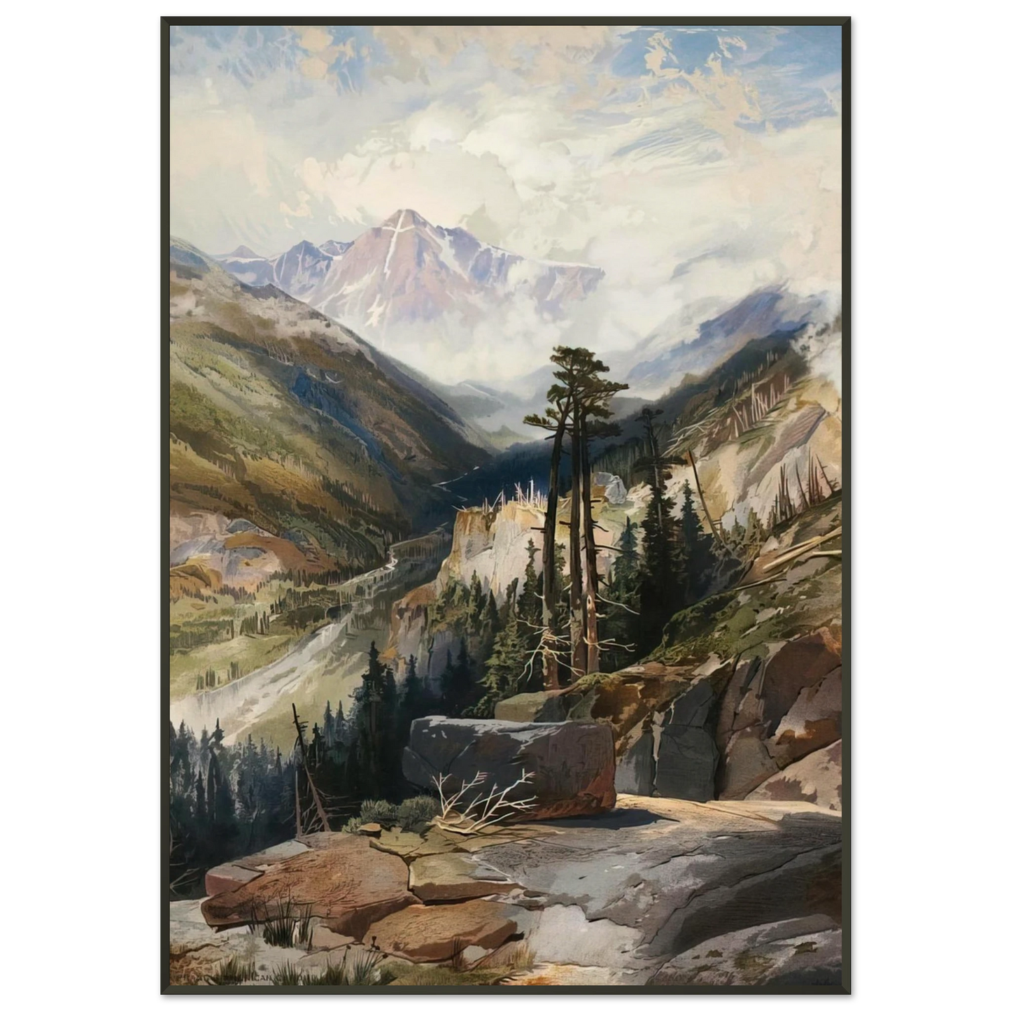 Thomas Moran The Mountain of the Holy Cross Colorado Framed Art Print - Aluminum Frame - 21x29.7 cm / 8x12"