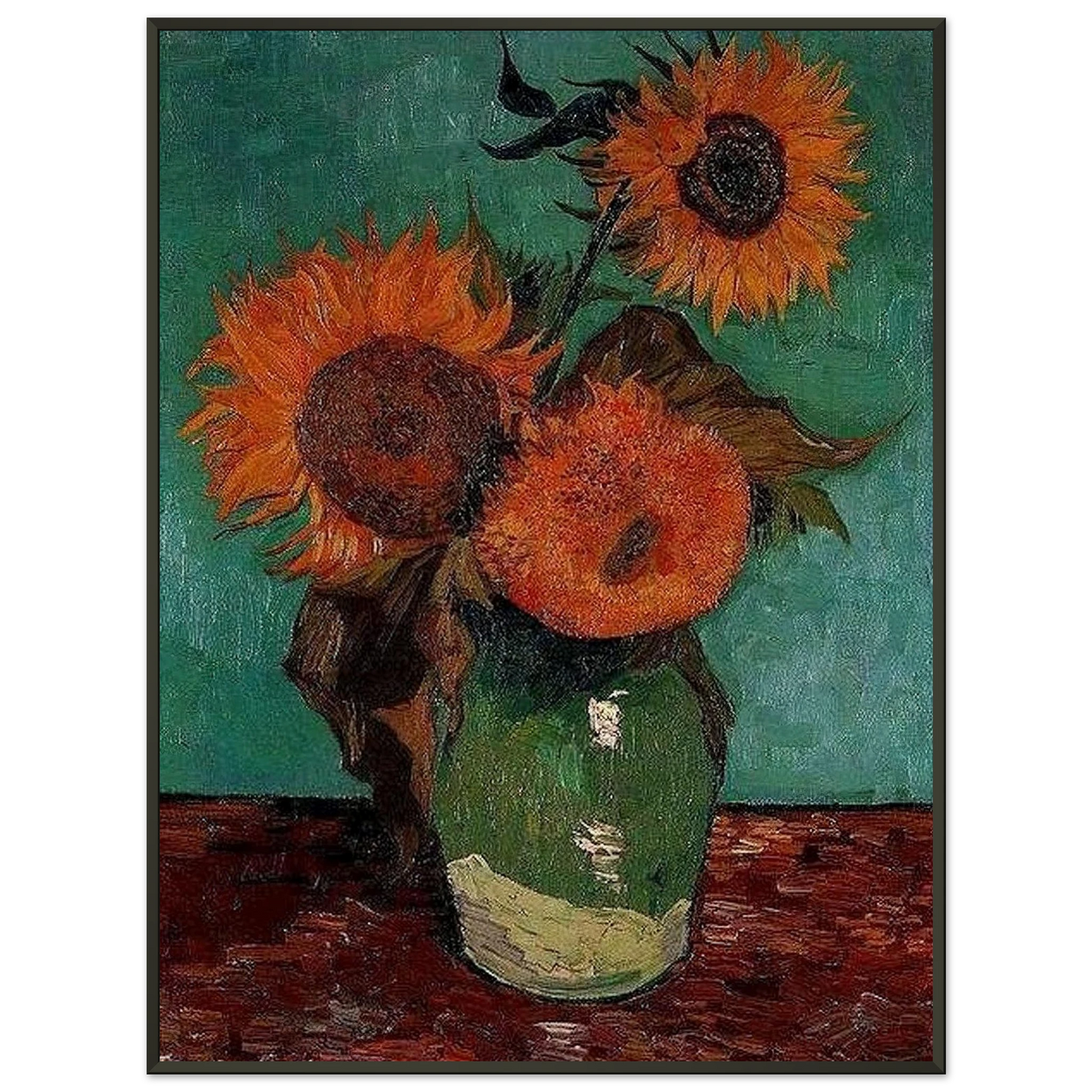 Vincent van Gogh  Sunflowers Framed Art Print  - Aluminum Frame - 40x50 cm / 16x20 inches