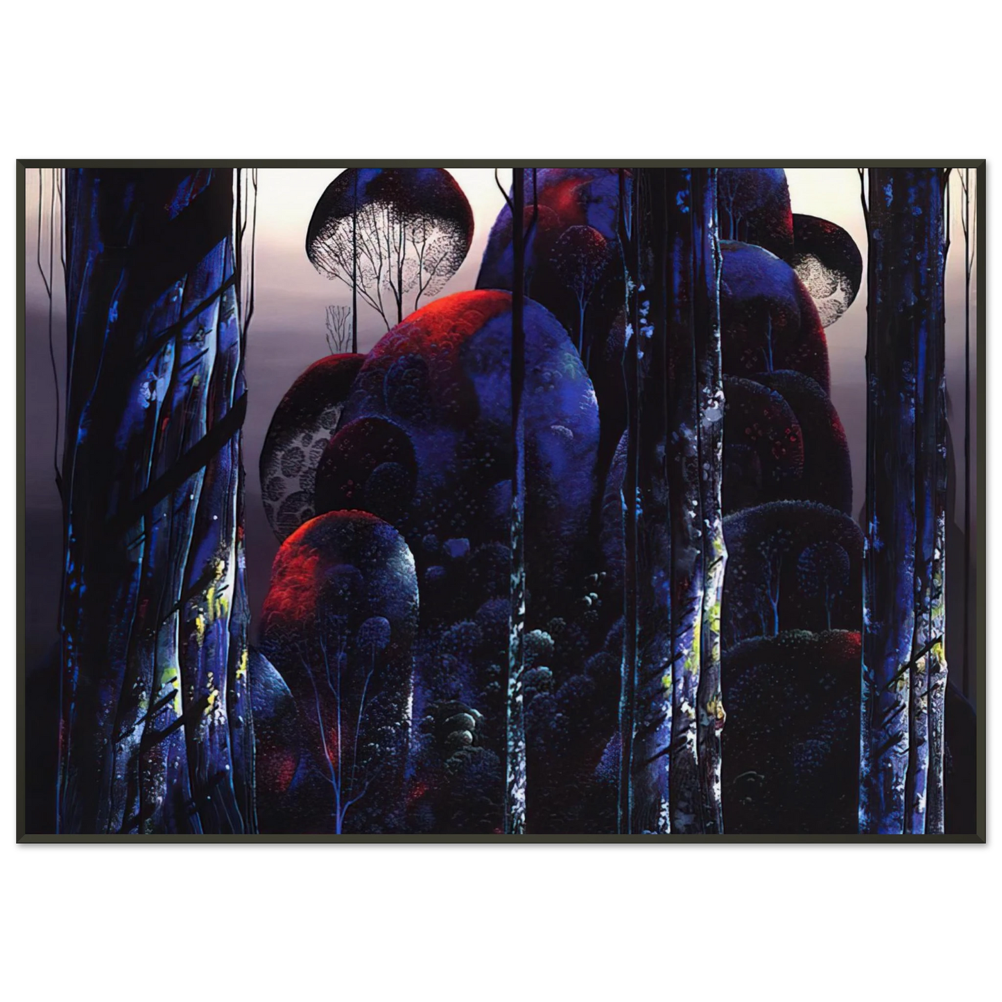 Eyvind Earle Trees Draped in Autumn Framed Art Print - Aluminum Frame - 21x29.7 cm / 8x12"