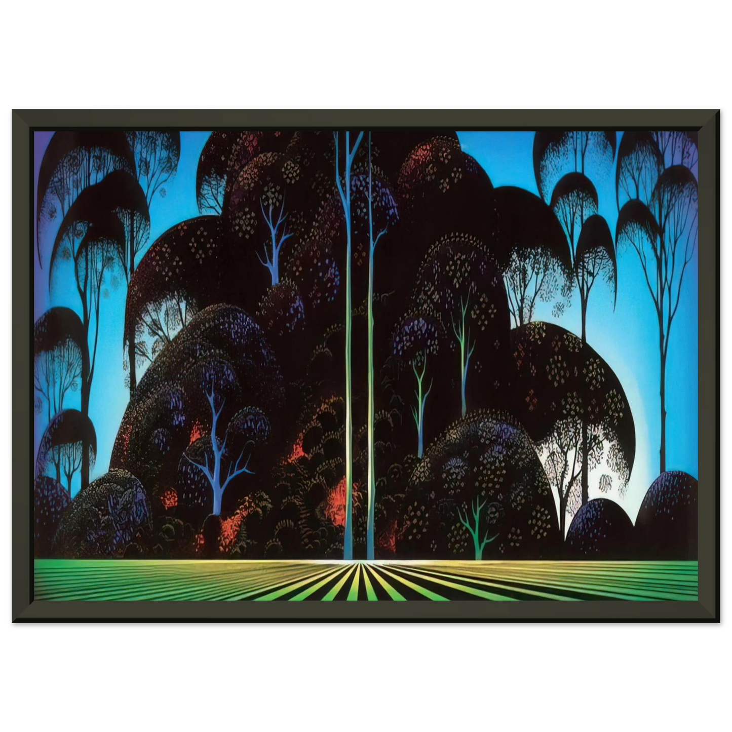 Eyvind Earle  Forest Bouquet Framed Art Print  - Aluminum Frame - 70x100 cm / 28x40 inches