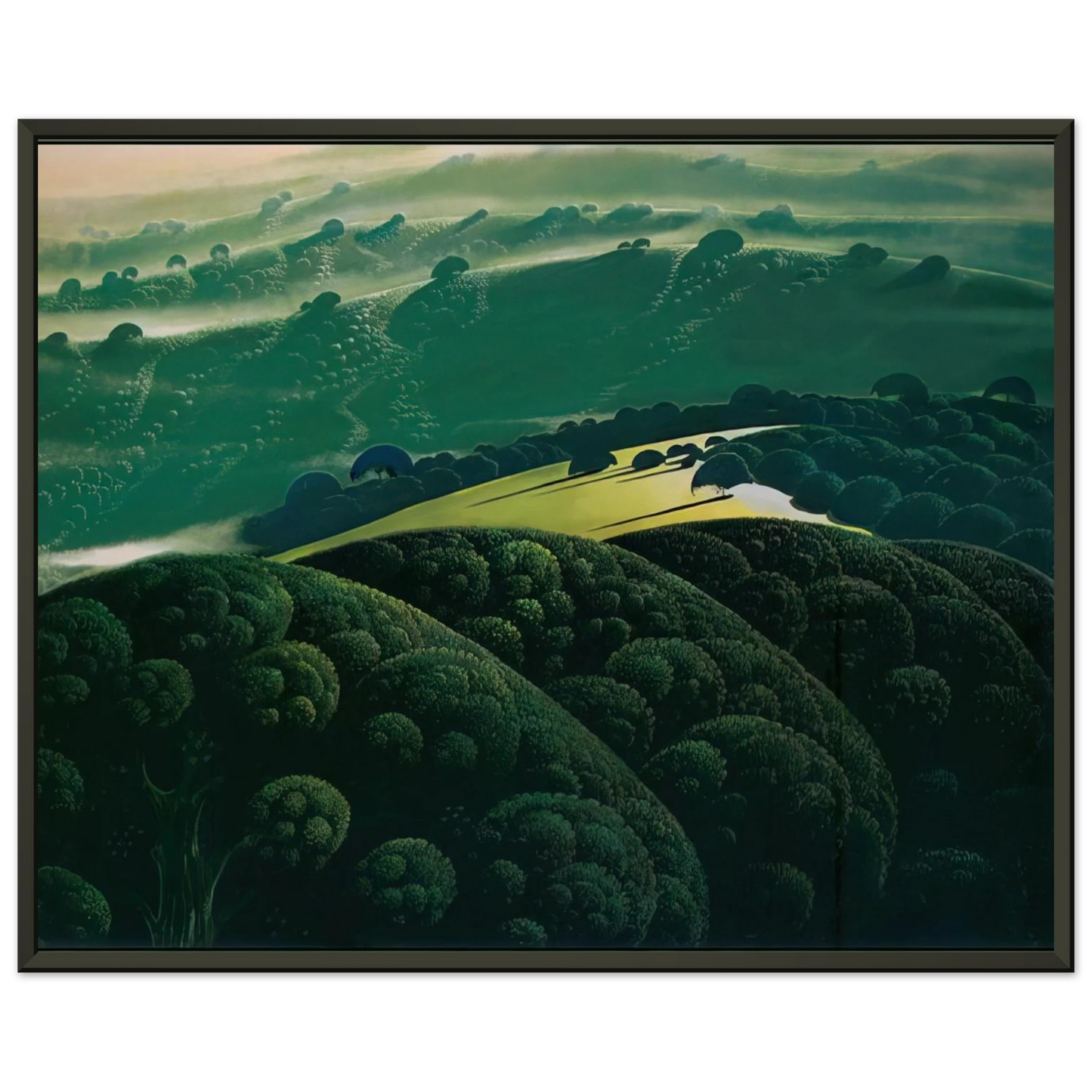 Eyvind Earle  Morning Fog Framed Art Print  - Aluminum Frame - 60x80 cm / 24x32 inches