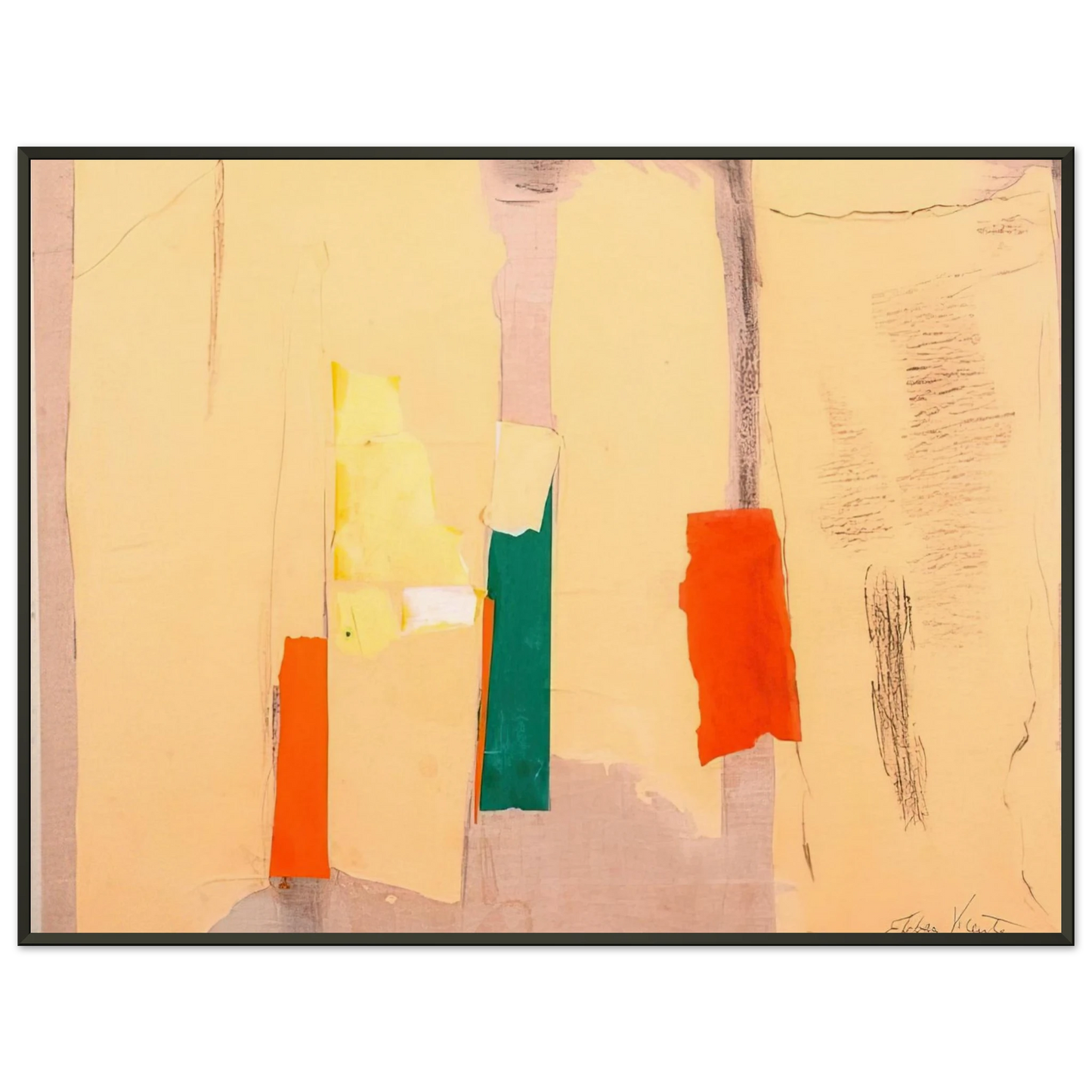 Esteban Vicente UNTITLED 1998 Framed Art Print - Aluminum Frame - 70x100 cm / 28x40 inches