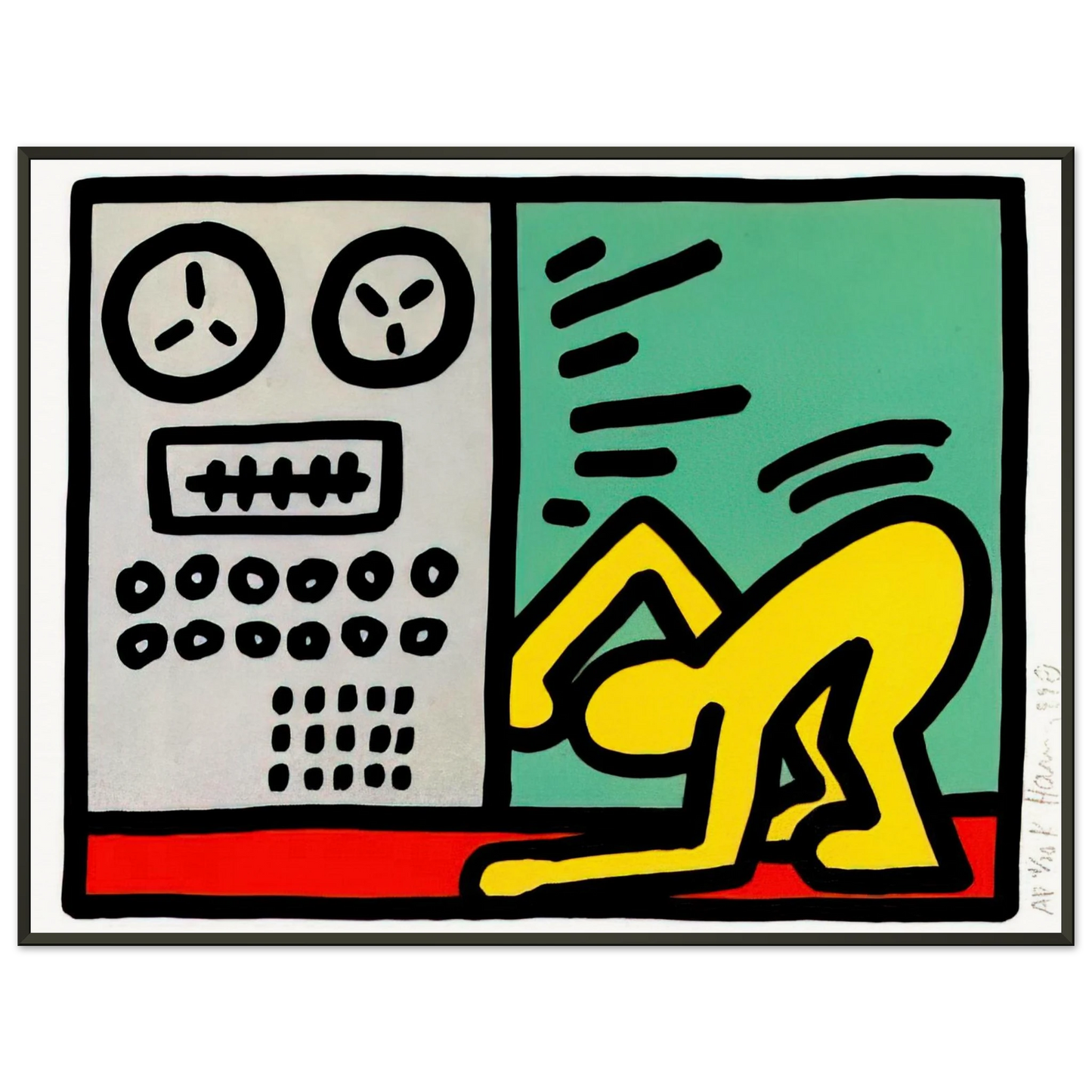 Keith Haring POP SHOP III 1989 Framed Art Print - Aluminum Frame - 70x100 cm / 28x40 inches