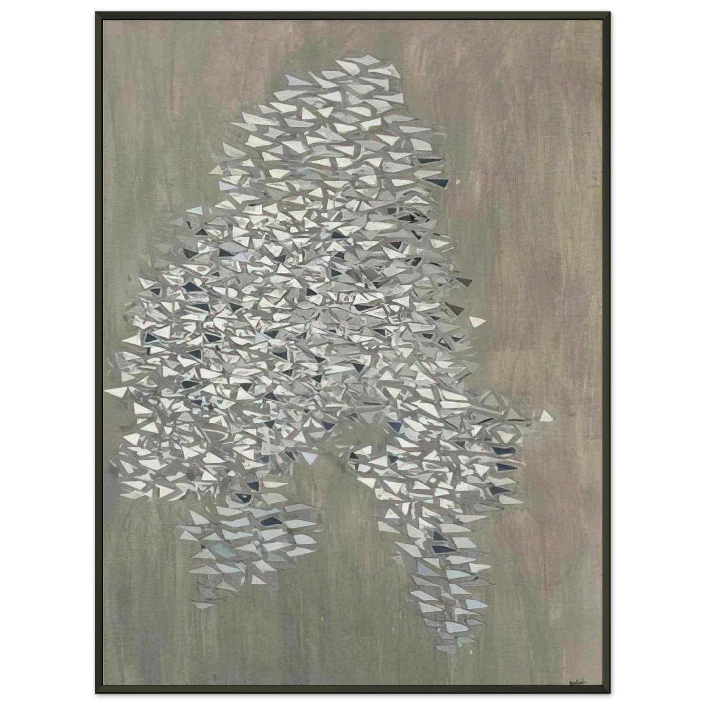 Robert Goodnough Vertical Gray 1985 Framed Art Print - Aluminum Frame - 60x80 cm / 24x32 inches