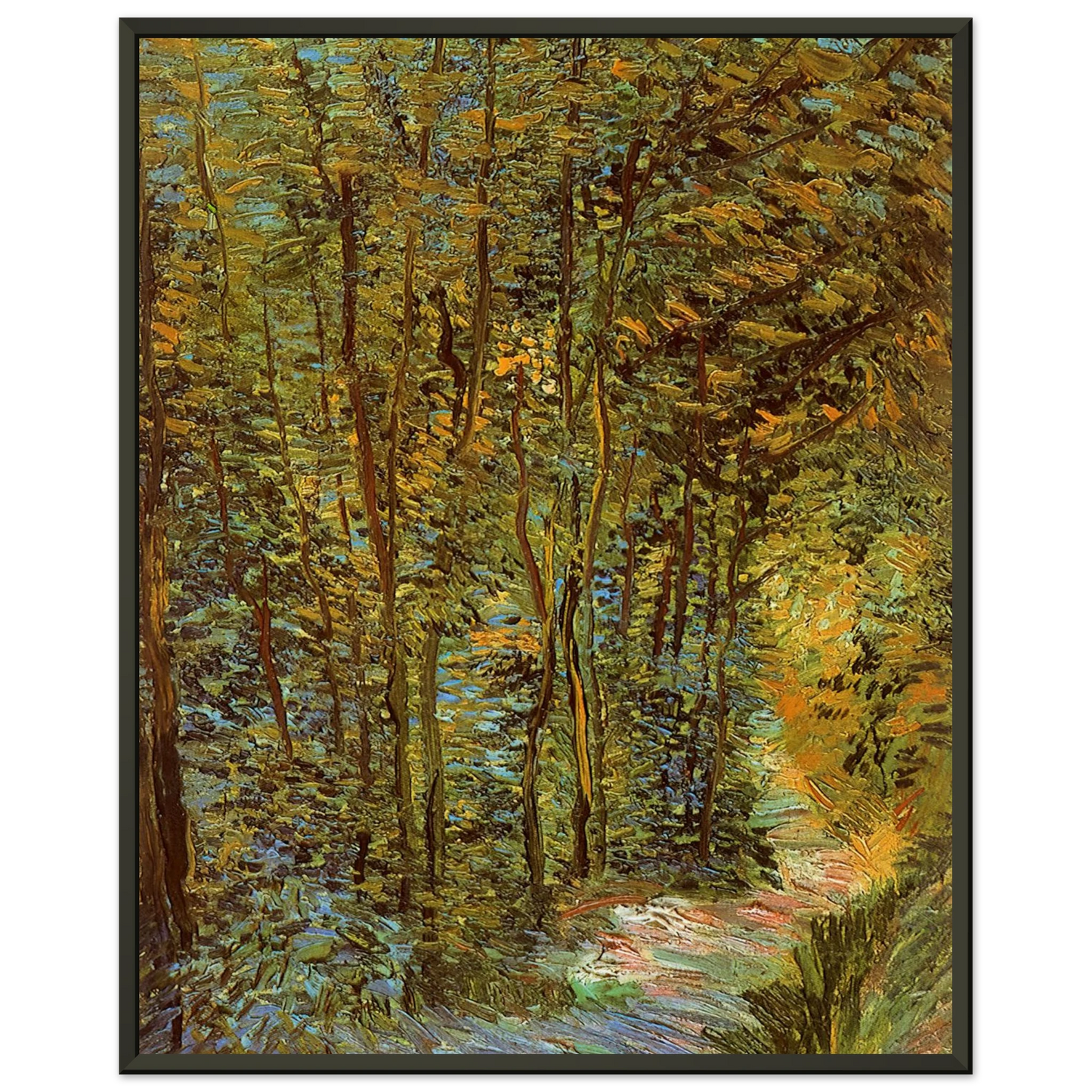 Vincent van Gogh Path in the Woods Framed Art Print - Aluminum Frame - 60x80 cm / 24x32 inches