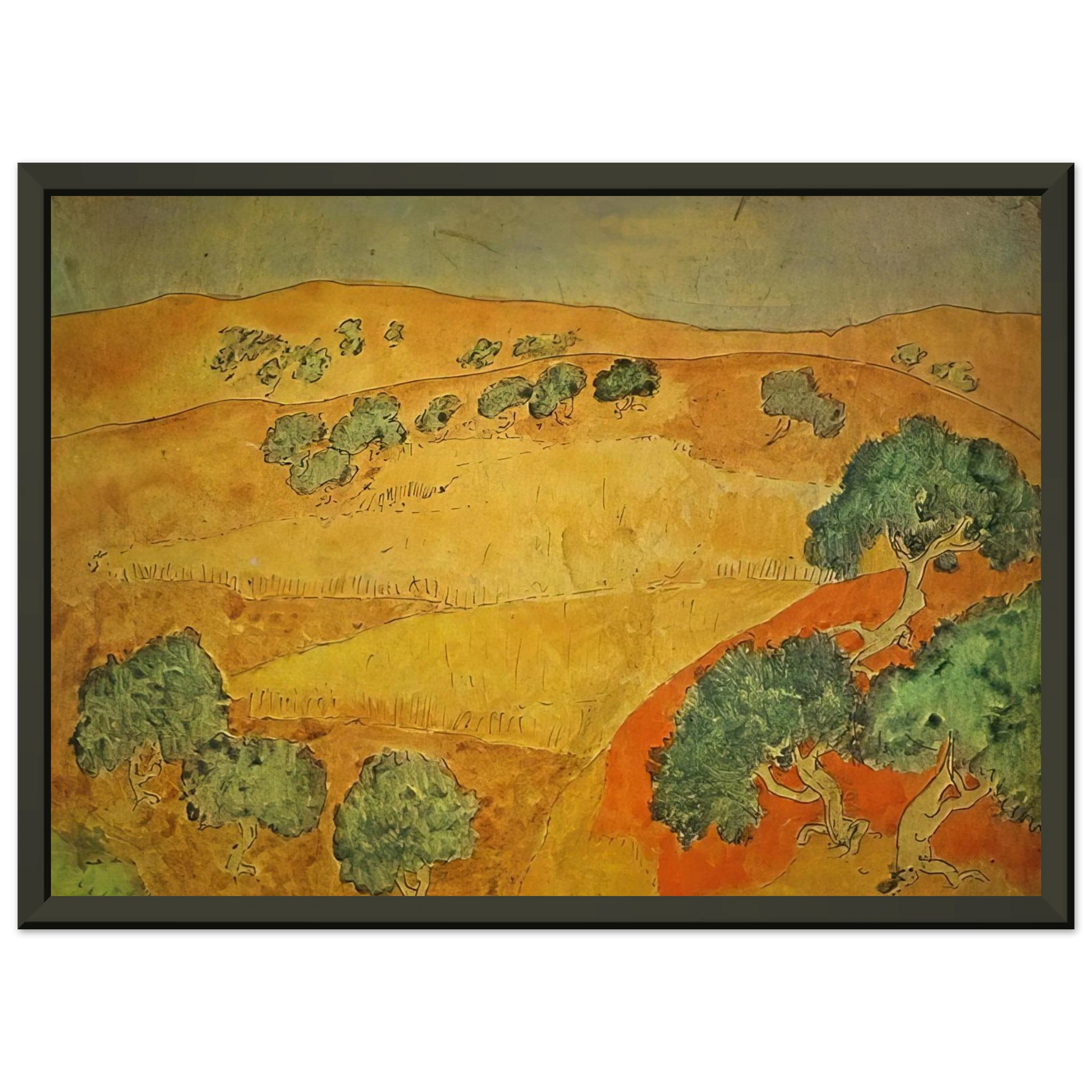 Pablo Picasso  Summer landscape Framed Art Print  - Aluminum Frame - 40x50 cm / 16x20 inches