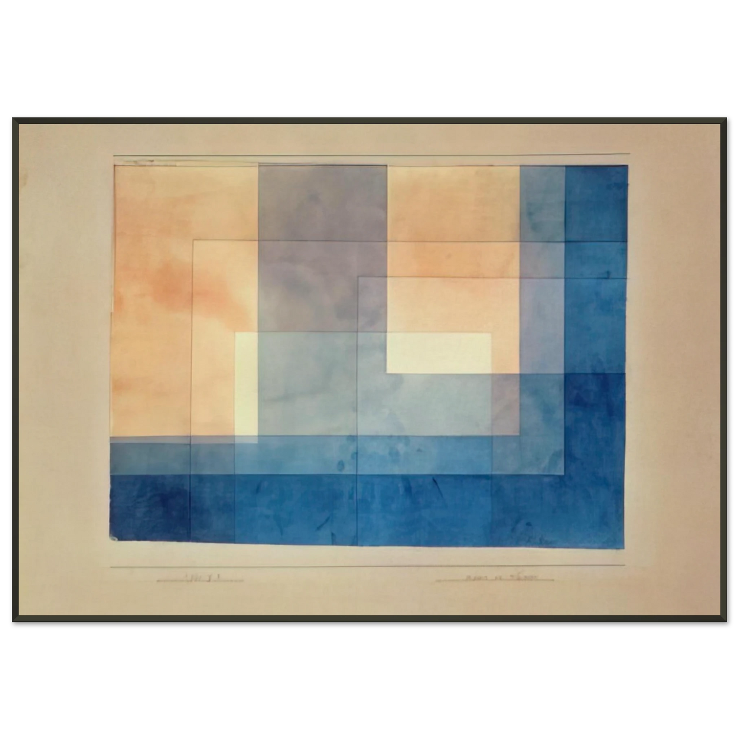 Paul Klee HOUSE ON THE WATER 1930 Framed Art Print - Aluminum Frame - 21x29.7 cm / 8x12"