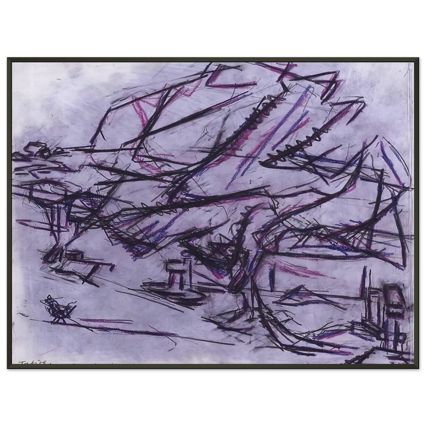 Frank Auerbach TREE AT TRETIRE Framed Art Print - Aluminum Frame - 70x100 cm / 28x40 inches