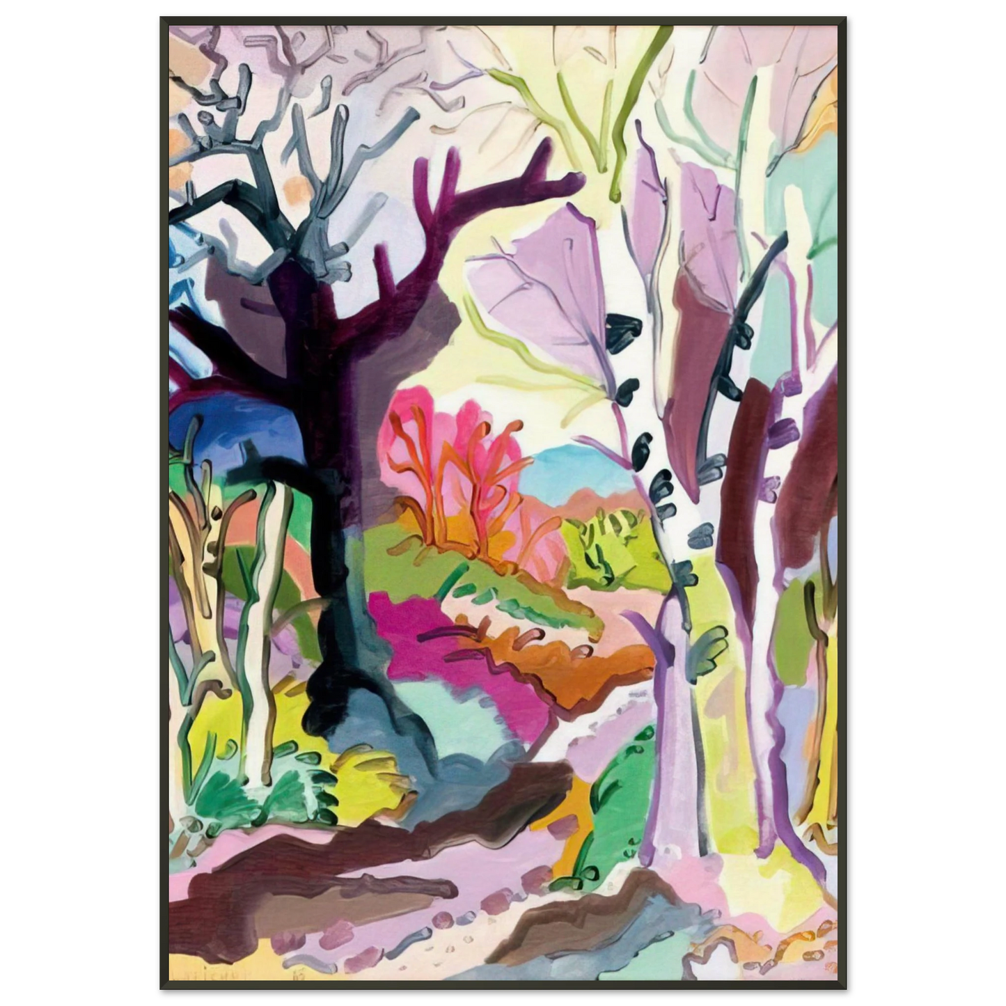 Charles Lapicque Lhiver dans les bois 1965 Framed Art Print - Aluminum Frame - 21x29.7 cm / 8x12"