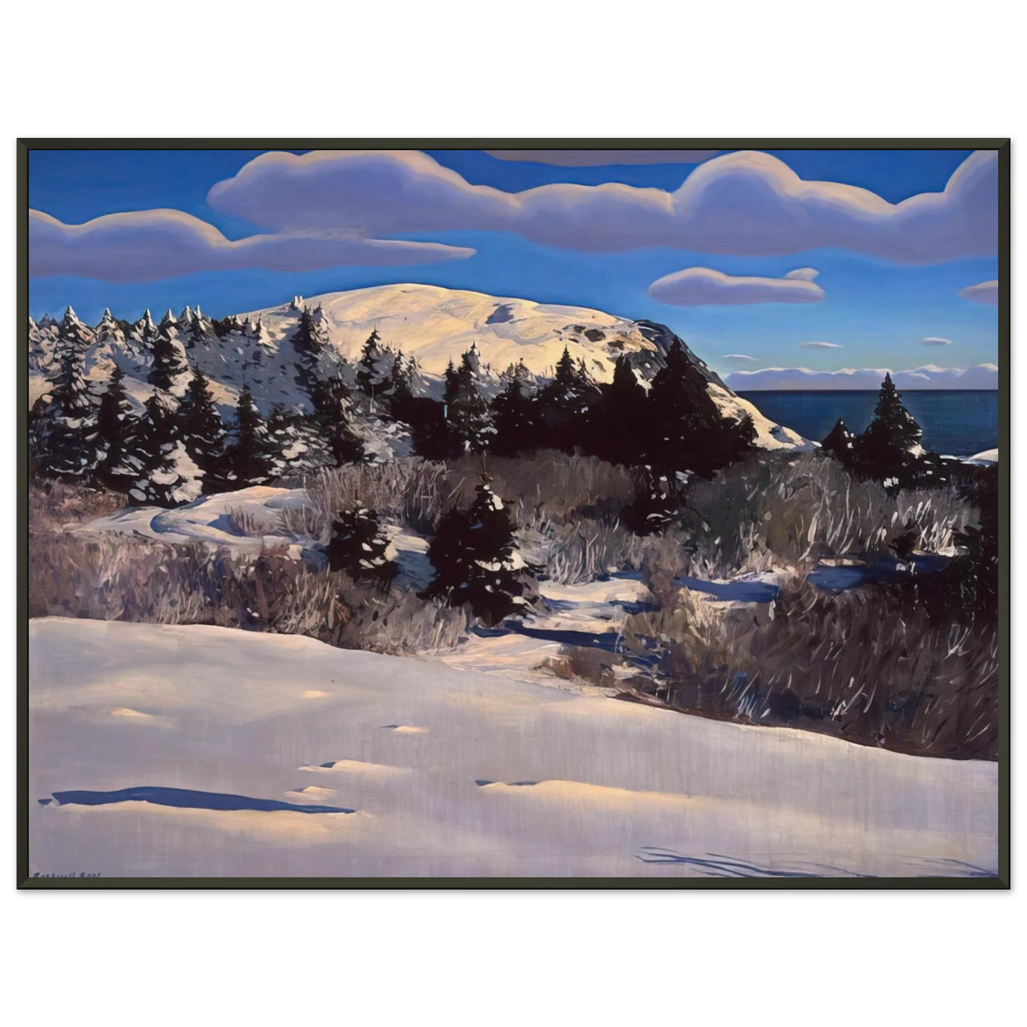 Rockwell Kent Maine Headland Winter Framed Art Print - Aluminum Frame - 70x100 cm / 28x40 inches
