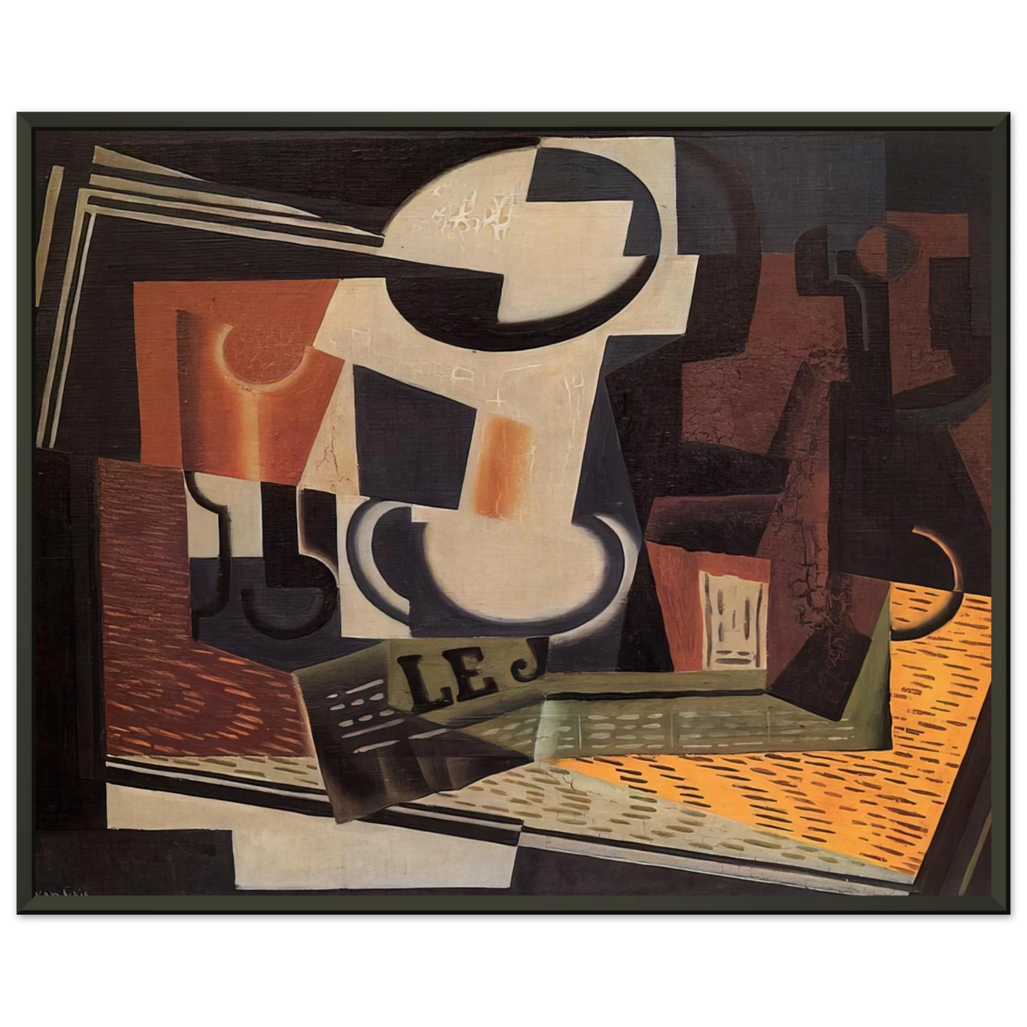 Juan Gris STILL LIFE WITH FRUIT BOWL 1918 Framed Art Print - Aluminum Frame - 60x80 cm / 24x32 inches