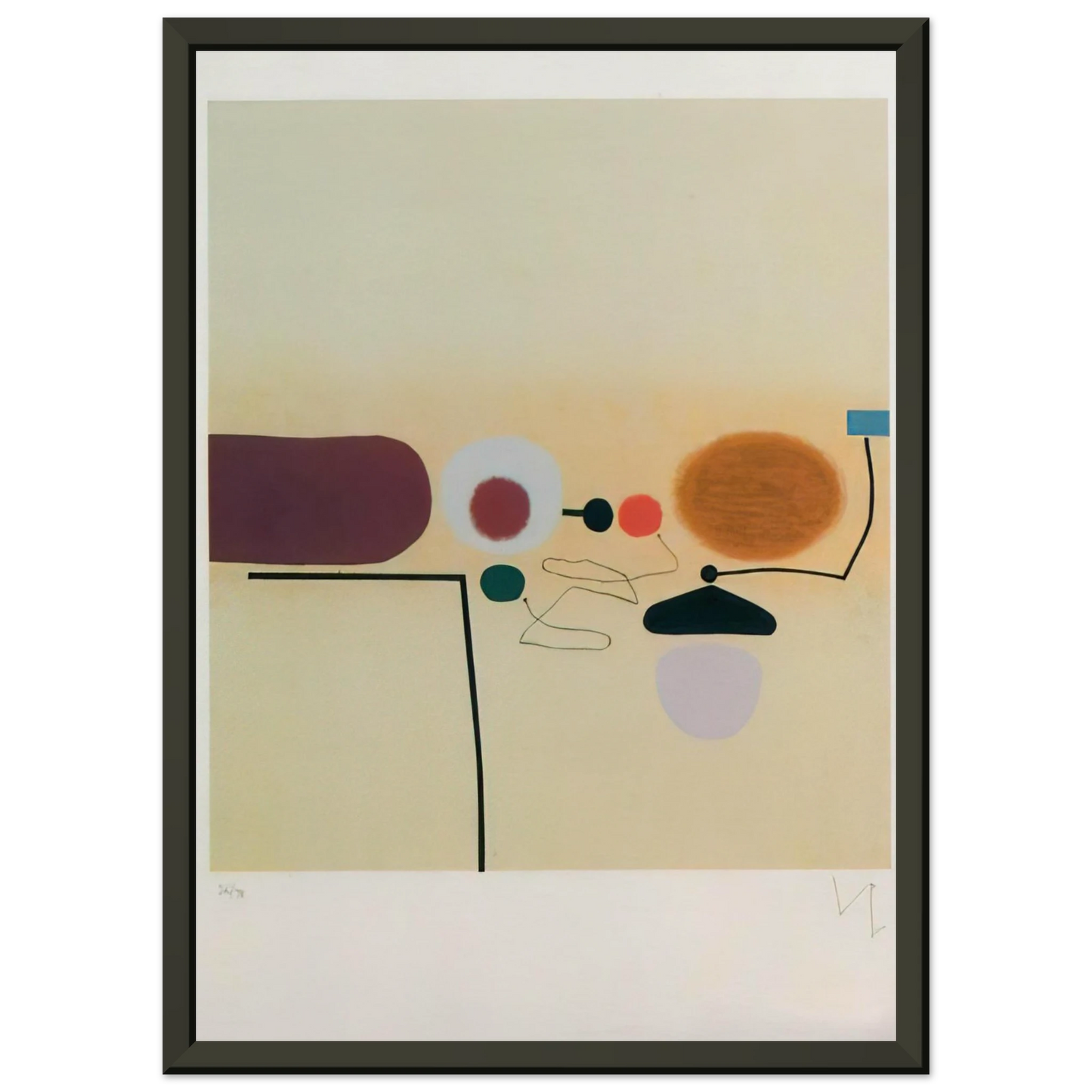 Victor Pasmore COMPOSITE IMAGE ORANGE AND PINK Framed Art Print - Aluminum Frame - 60x80 cm / 24x32 inches