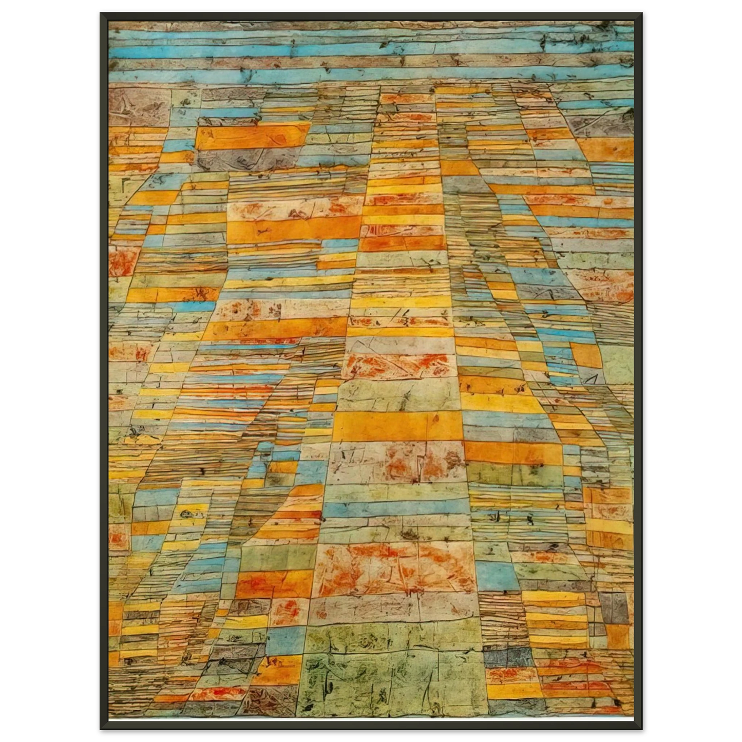 Paul Klee  HIGHWAY AND BYWAYS 1929 Framed Art Print  - Aluminum Frame - 60x80 cm / 24x32 inches