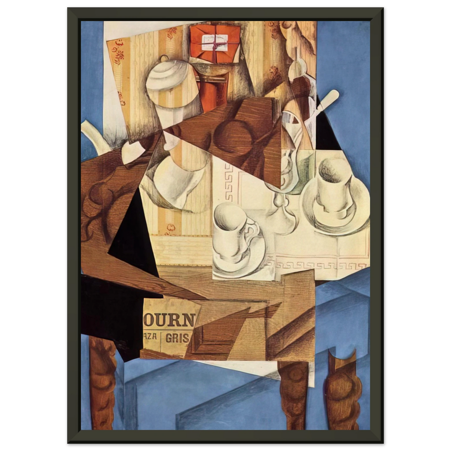 Juan Gris  BREAKFAST 1914 Framed Art Print  - Aluminum Frame - 70x100 cm / 28x40 inches