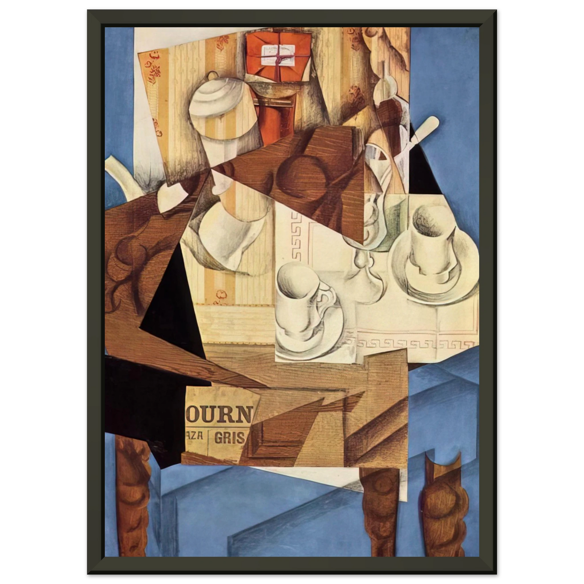 Juan Gris  BREAKFAST 1914 Framed Art Print  - Aluminum Frame - 70x100 cm / 28x40 inches
