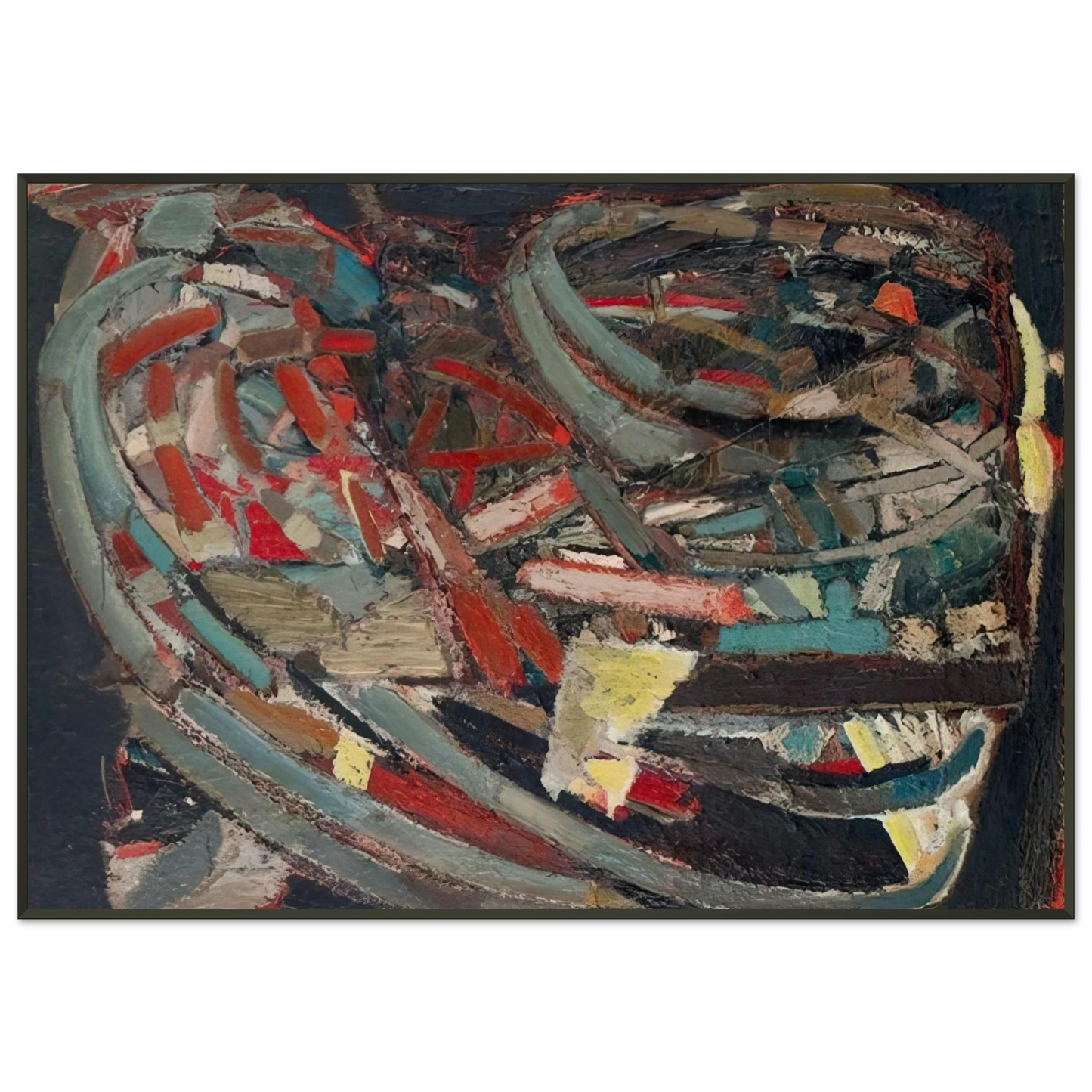 Nicolas de Stael Composition 1947 Framed Art Print - Aluminum Frame - 21x29.7 cm / 8x12"