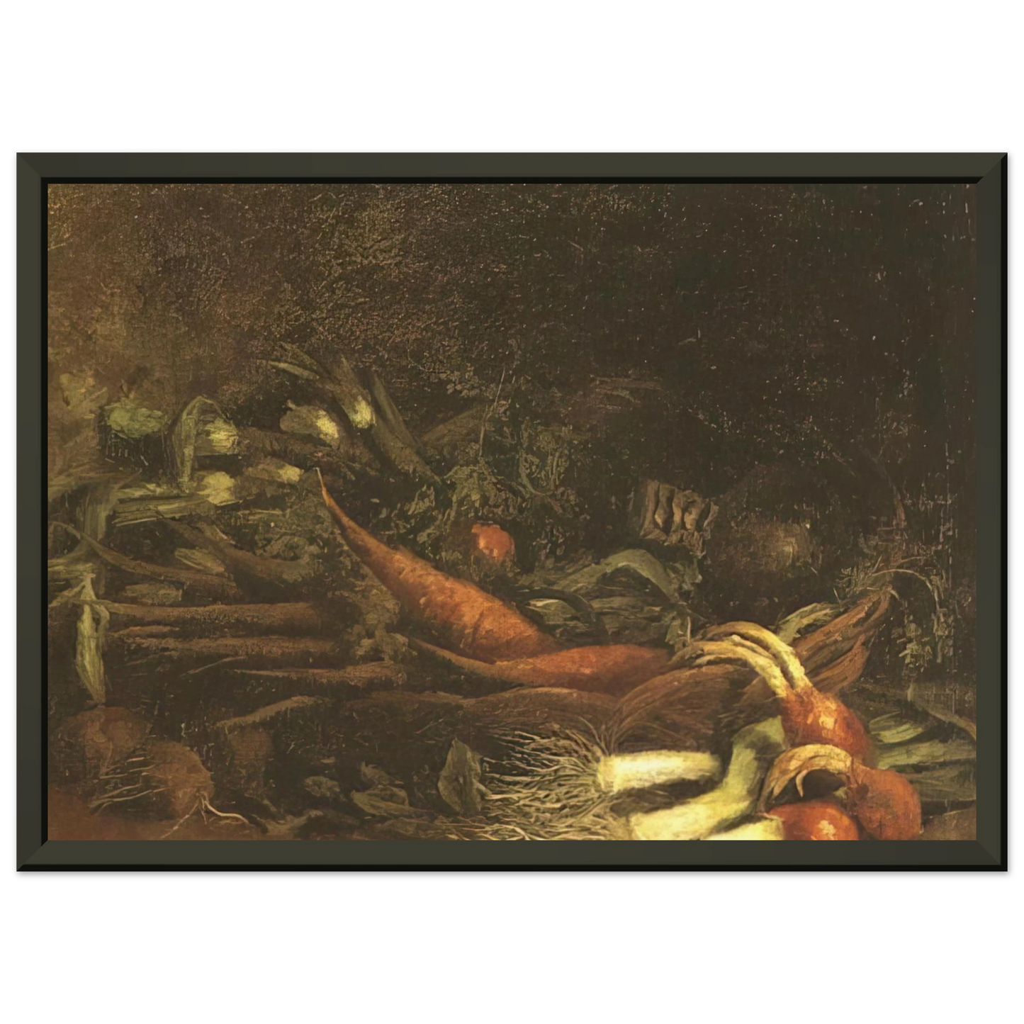 Vincent van Gogh  Still life with a basket of vegetables Framed Art Print  - Aluminum Frame - 70x100 cm / 28x40 inches