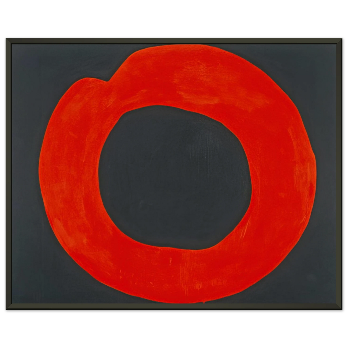 Jiro Yoshihara Red Circle on Black 1965 Framed Art Print - Aluminum Frame - 70x100 cm / 28x40 inches
