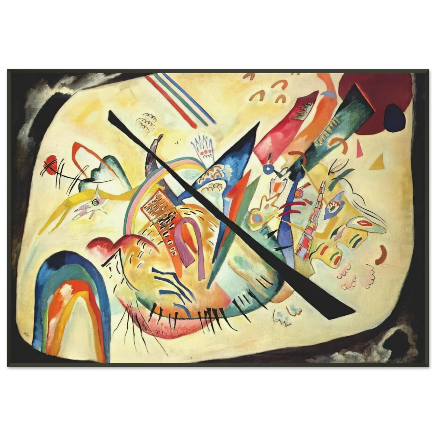 Wassily Kandinsky WHITE OVAL 1919 Framed Art Print - Aluminum Frame - 21x29.7 cm / 8x12"