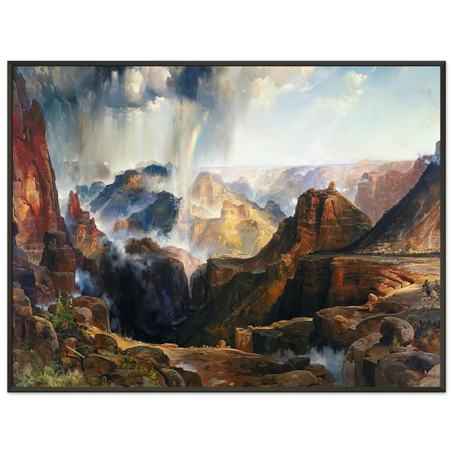 Thomas Moran The Chasm of the Colorado Framed Art Print - Aluminum Frame - 40x50 cm / 16x20 inches