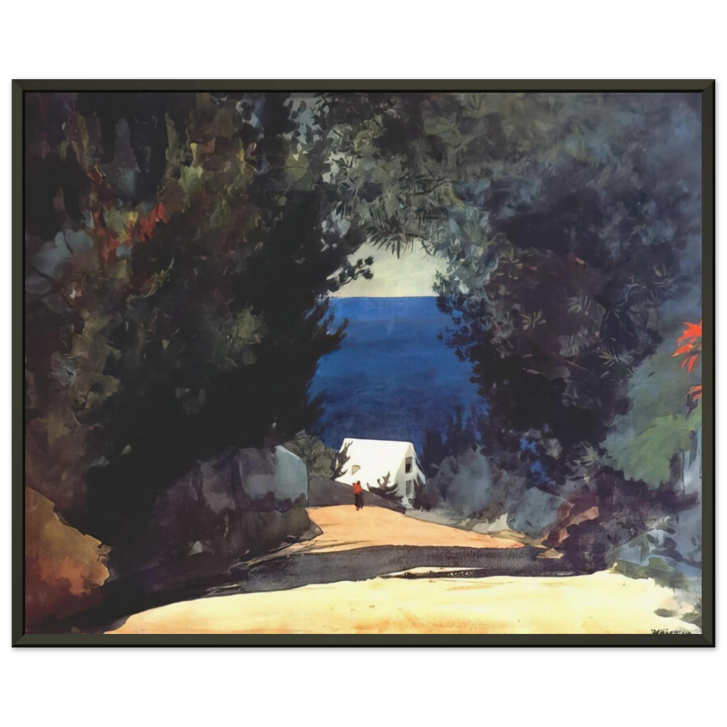 Winslow Homer ROAD IN BERMUDA Framed Art Print - Aluminum Frame - 70x100 cm / 28x40 inches