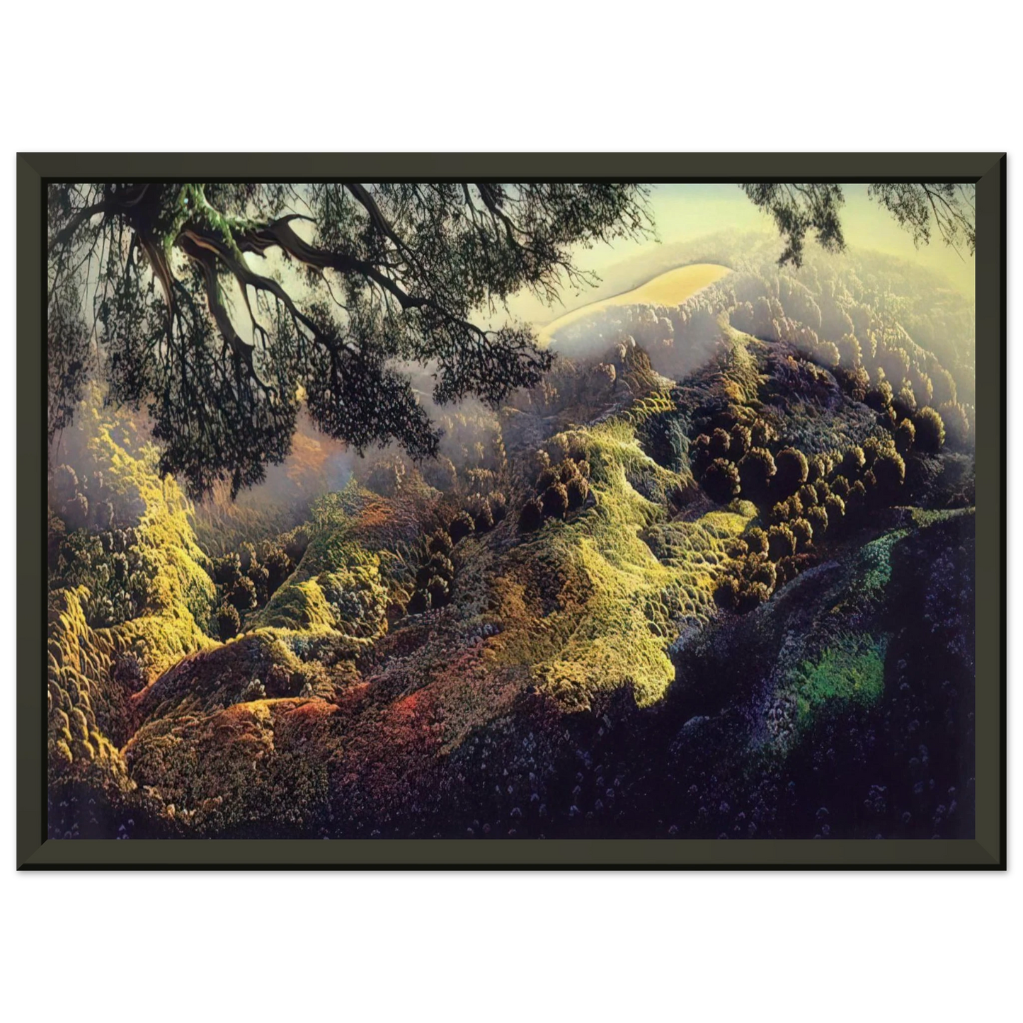 Eyvind Earle  Paradise Framed Art Print  - Aluminum Frame - 70x100 cm / 28x40 inches