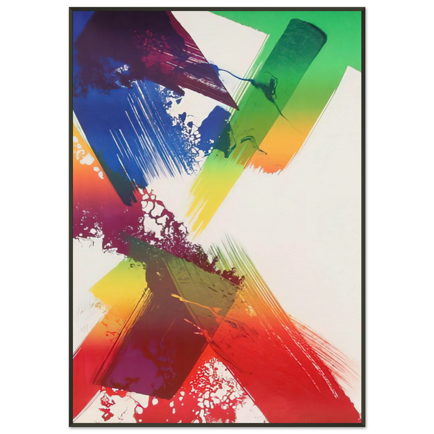 Paul Jenkins  Untitled  1983 Framed Art Print  - Aluminum Frame - 21x29.7 cm / 8x12"