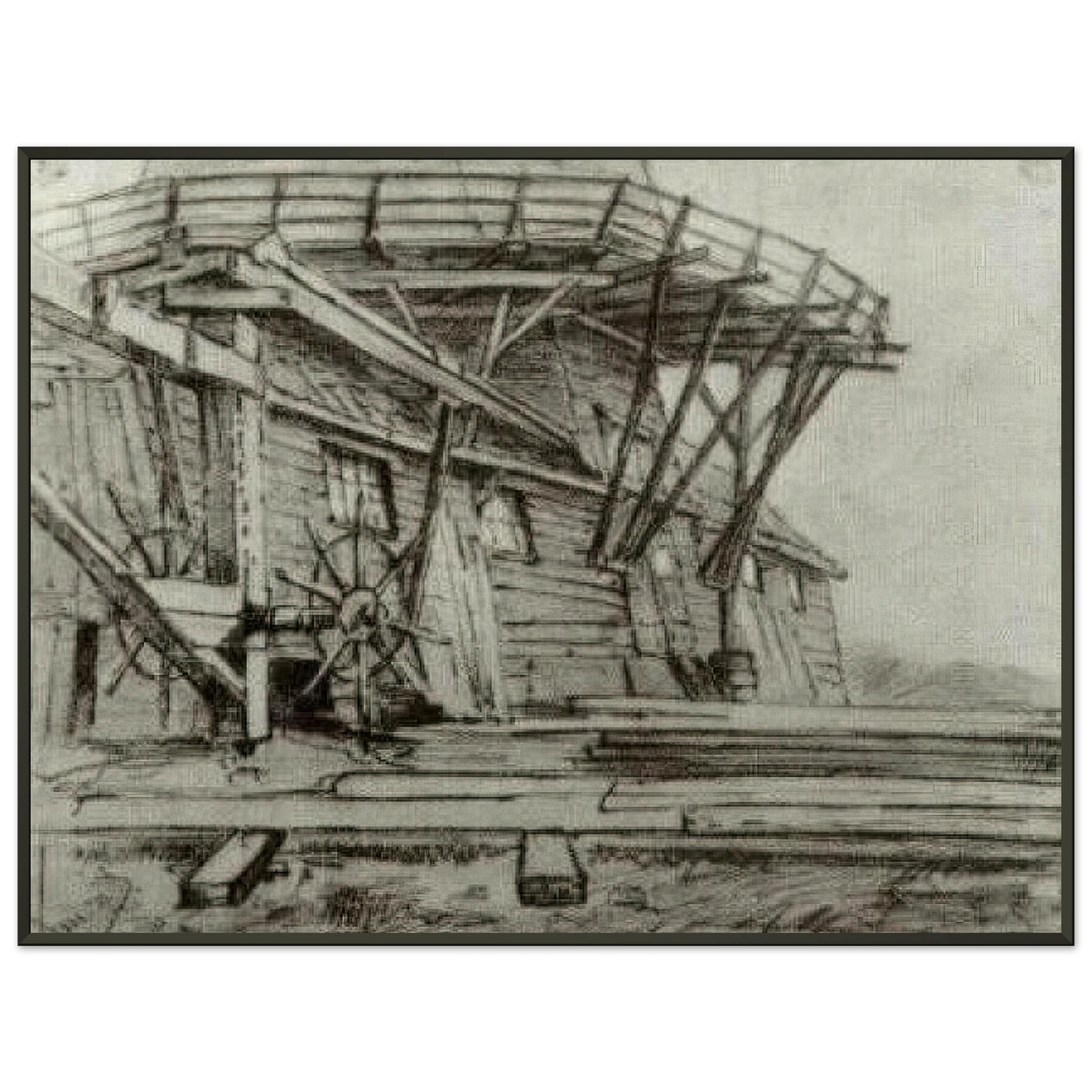 Vincent van Gogh  Saw Mill Framed Art Print  - Aluminum Frame - 40x50 cm / 16x20 inches