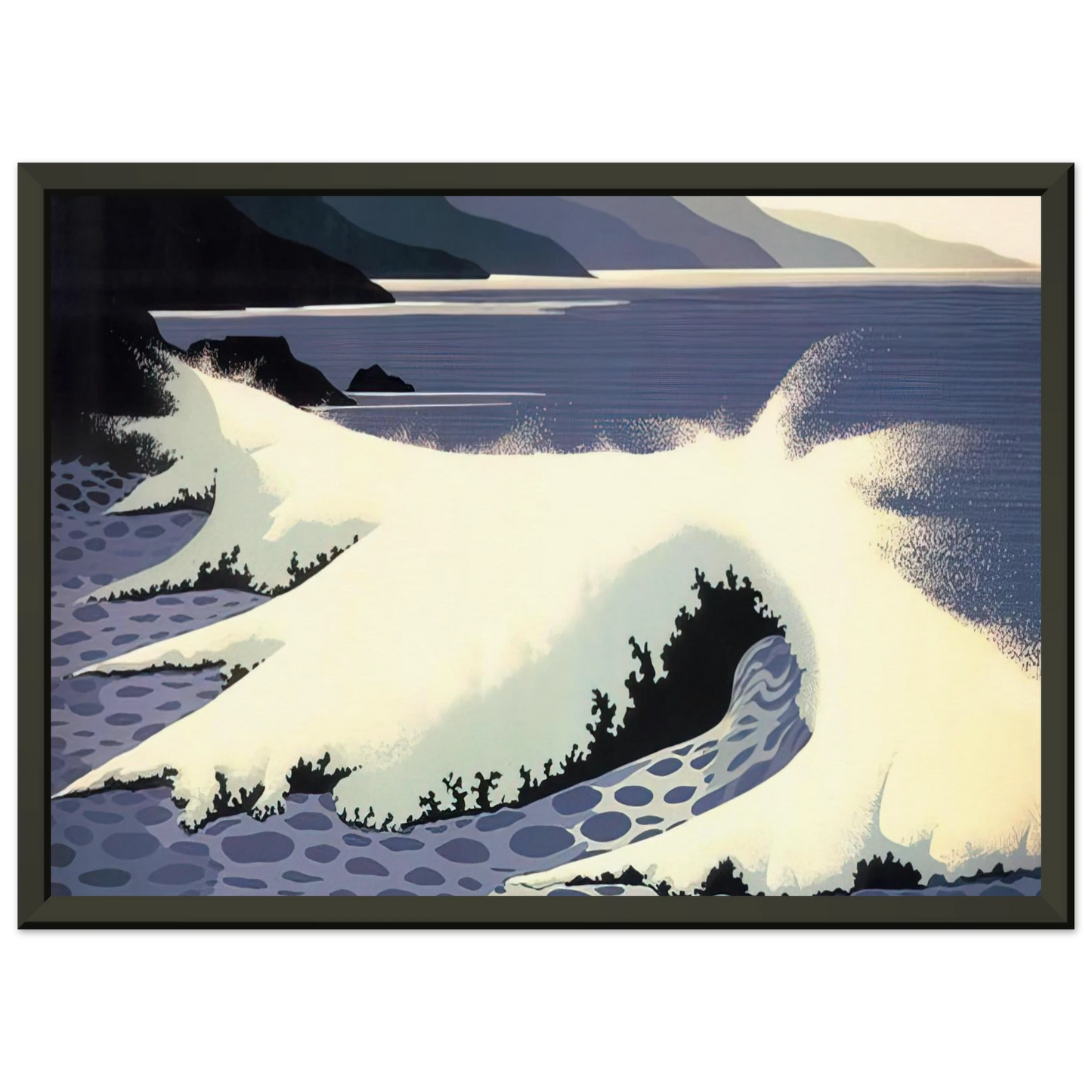 Eyvind Earle The White Wave Framed Art Print - Aluminum Frame - 40x50 cm / 16x20 inches