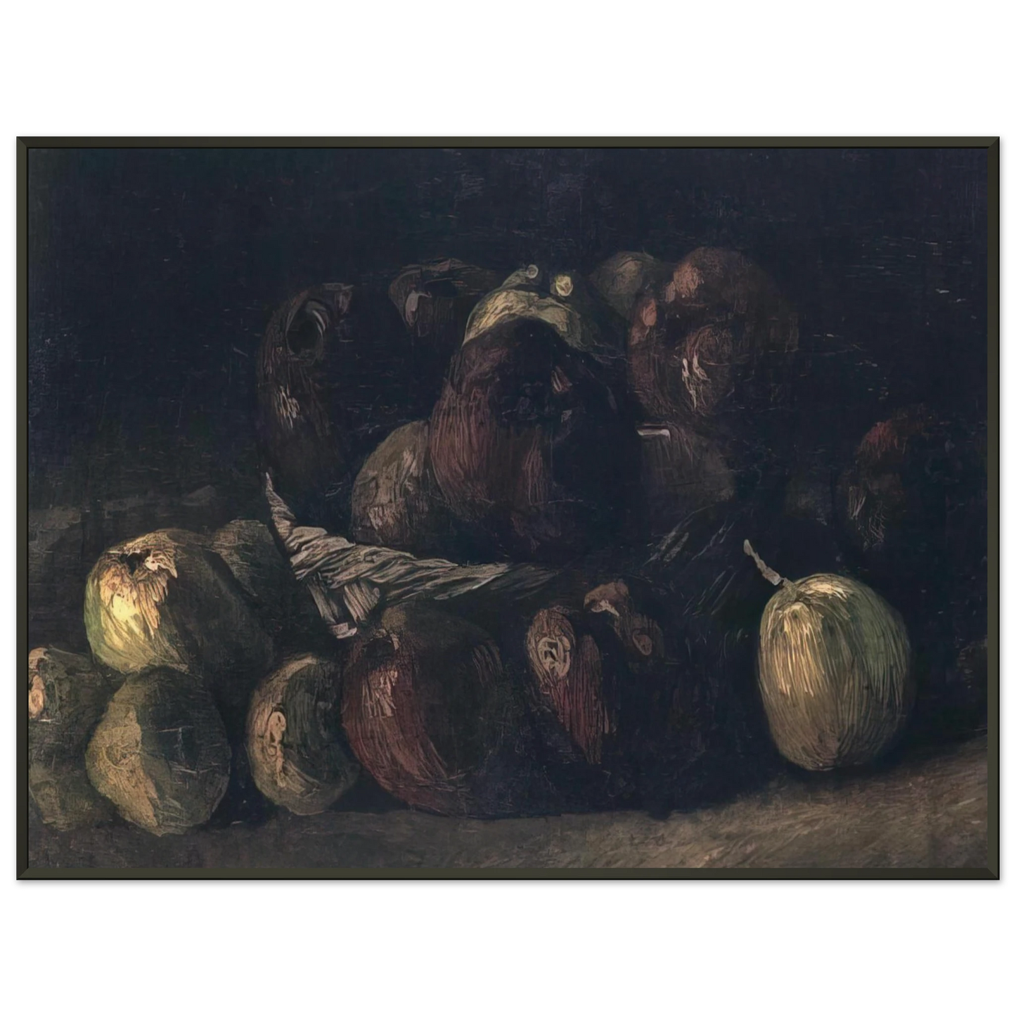 Vincent van Gogh  Still life with a basket of apples Framed Art Print  - Aluminum Frame - 70x100 cm / 28x40 inches