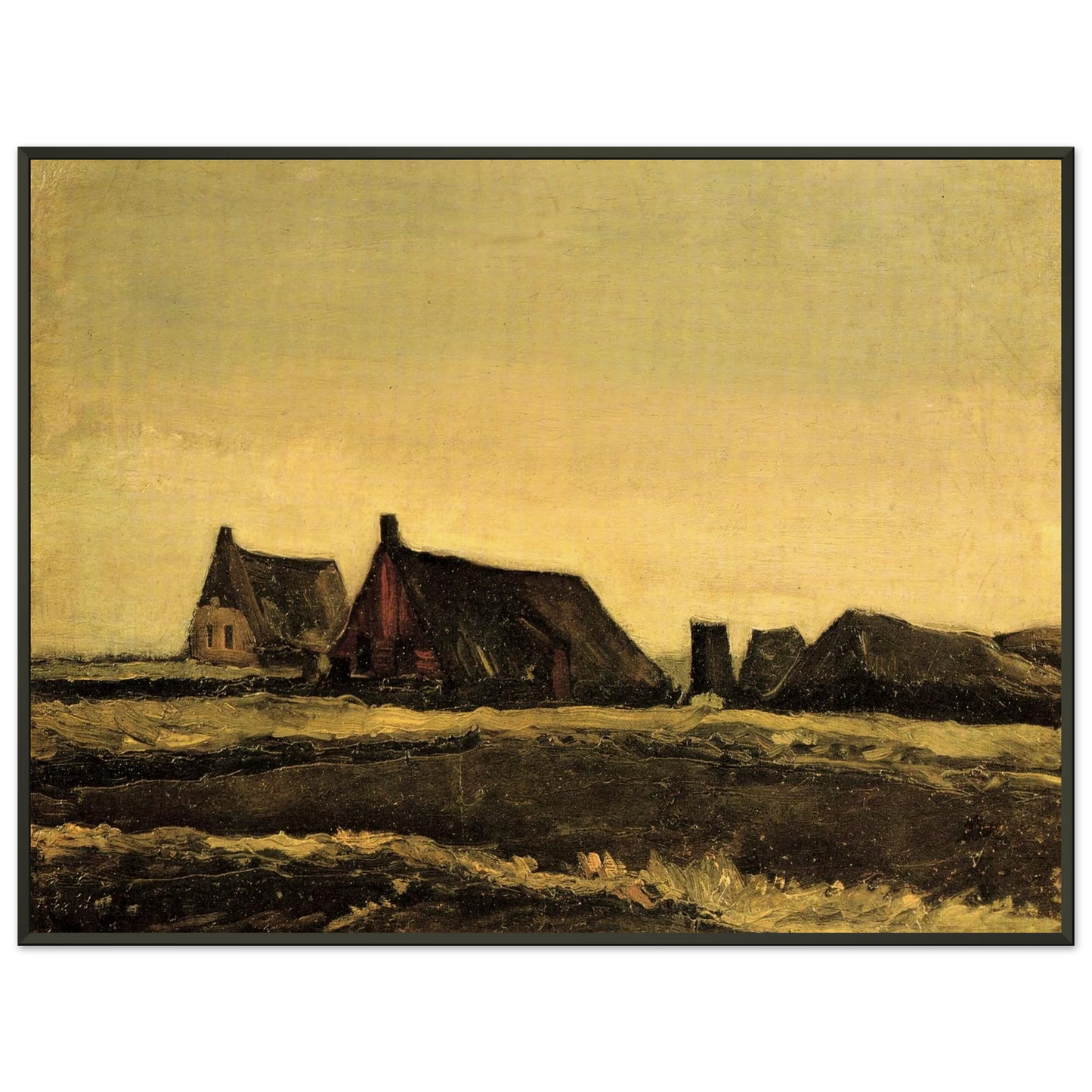Vincent van Gogh  Cottages Framed Art Print  - Aluminum Frame - 40x50 cm / 16x20 inches