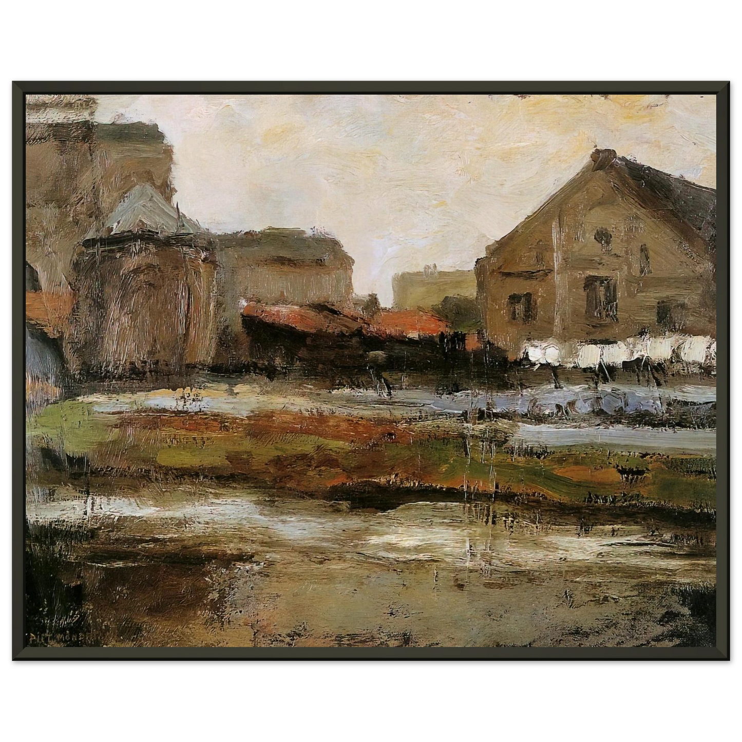 Piet Mondrian Schinkelbuurtje Sun Framed Art Print - Aluminum Frame - 60x80 cm / 24x32 inches