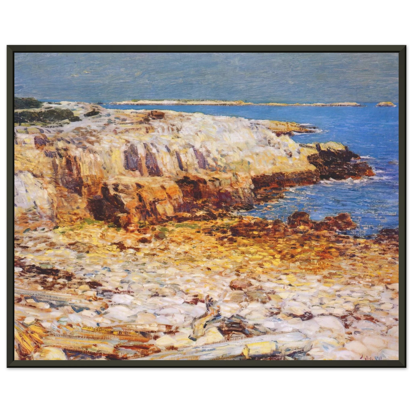 Childe Hassam Northeast Headlands New England Coast Framed Art Print - Aluminum Frame - 70x100 cm / 28x40 inches
