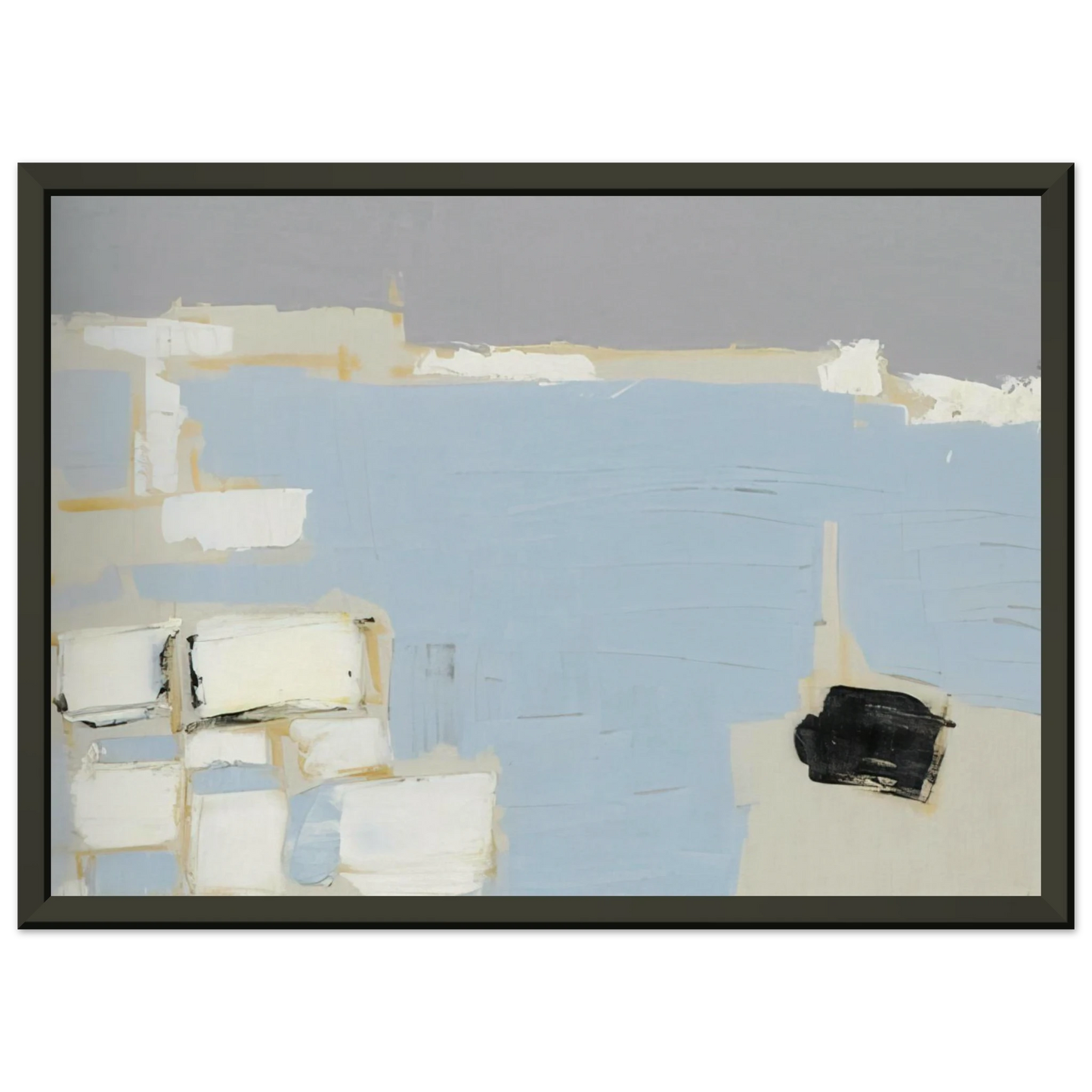Nicolas de Stael Marseille under snow 1954 Framed Art Print - Aluminum Frame - 70x100 cm / 28x40 inches