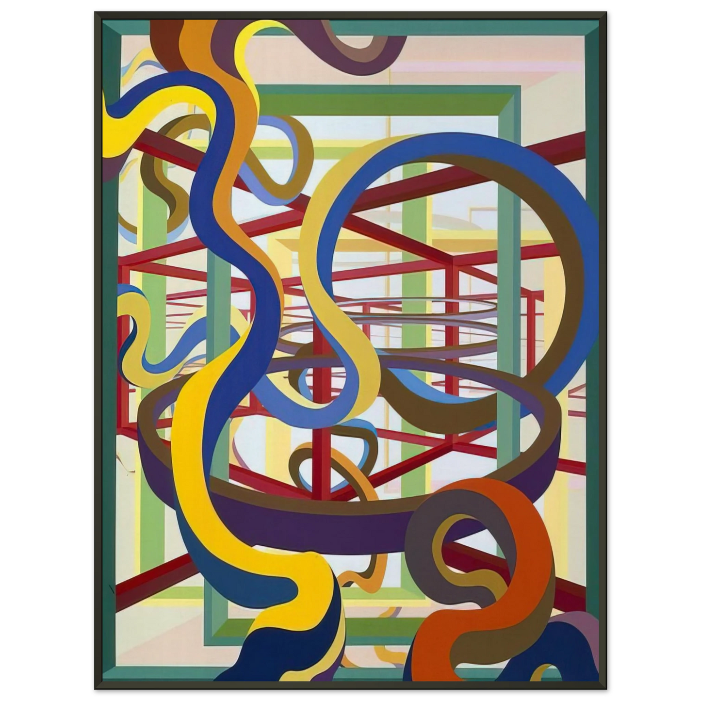Al Held Vorcex IV Framed Art Print - Aluminum Frame - 40x50 cm / 16x20 inches