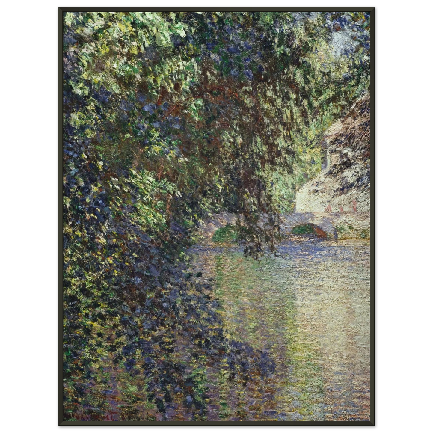 claude monet Watermill at Limetz Framed Art Print - Aluminum Frame - 70x100 cm / 28x40 inches