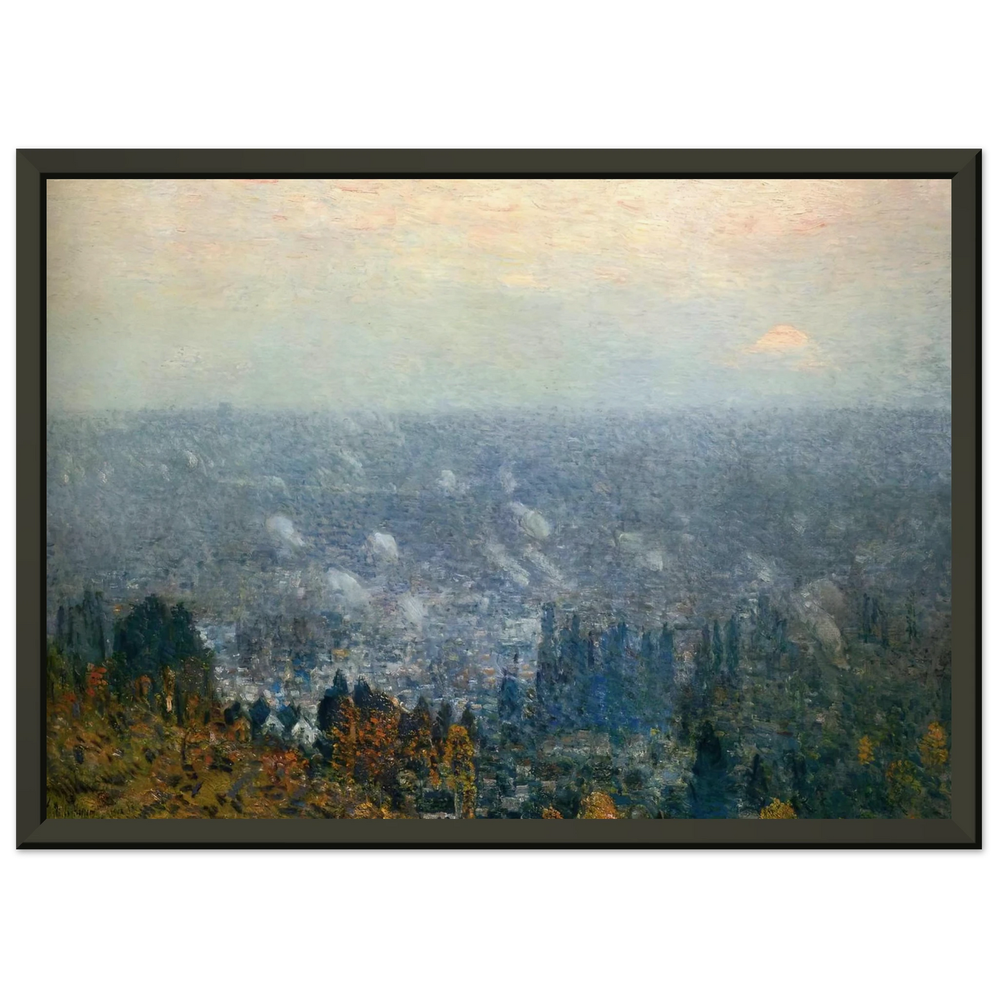 Childe Hassam Mount Hood and the Valley of the Willamette Framed Art Print - Aluminum Frame - 70x100 cm / 28x40 inches