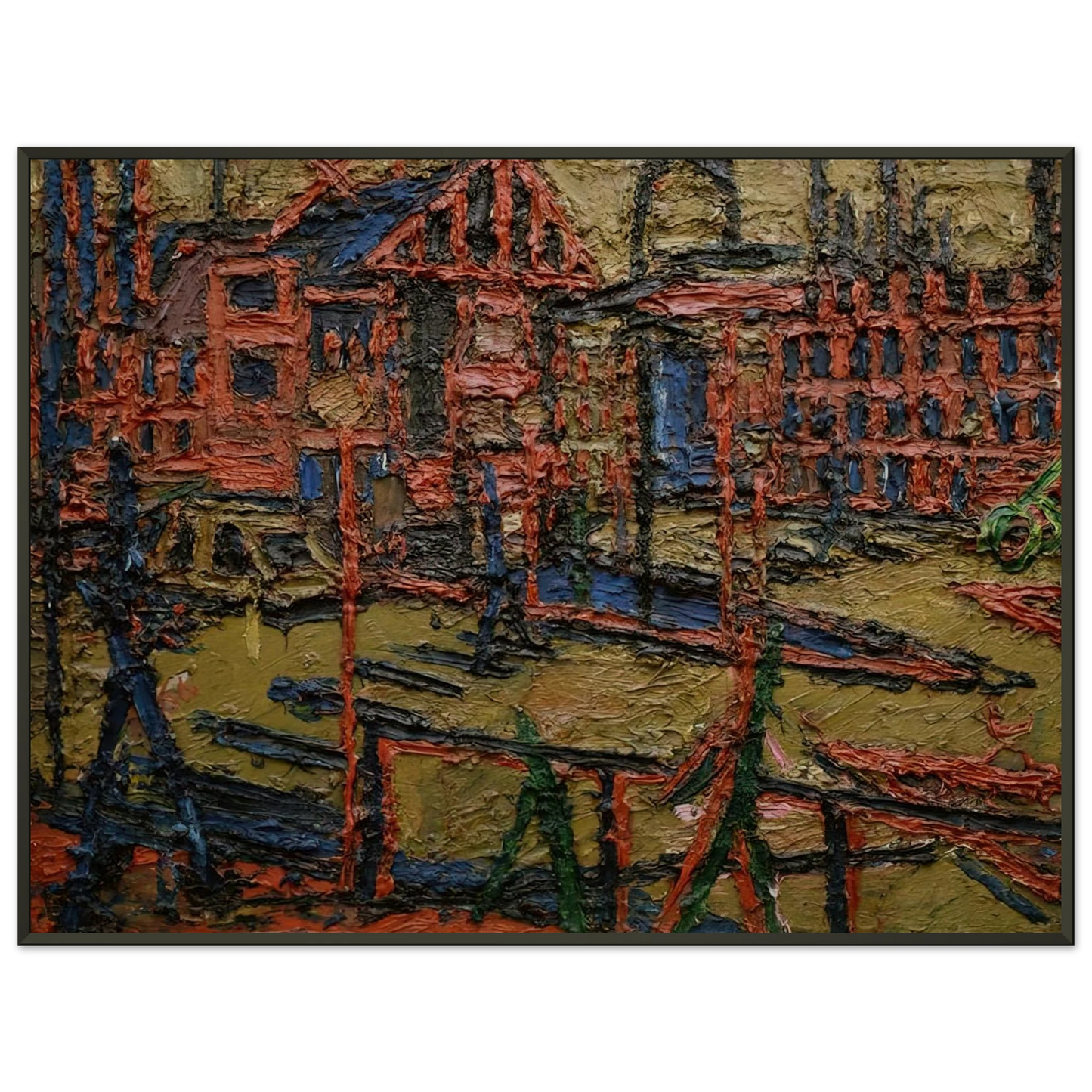 Frank Auerbach BEHIND CAMDEN TOWN STATION SUMMER EVENING Framed Art Print - Aluminum Frame - 70x100 cm / 28x40 inches