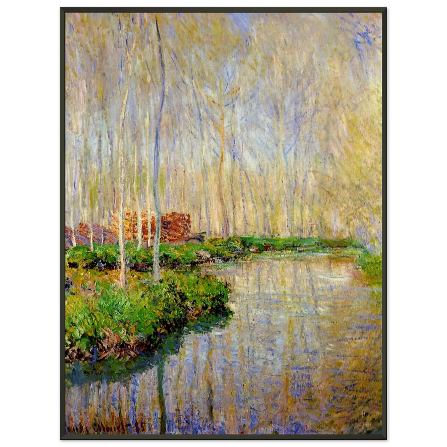 claude monet  The River Epte Framed Art Print  - Aluminum Frame - 40x50 cm / 16x20 inches