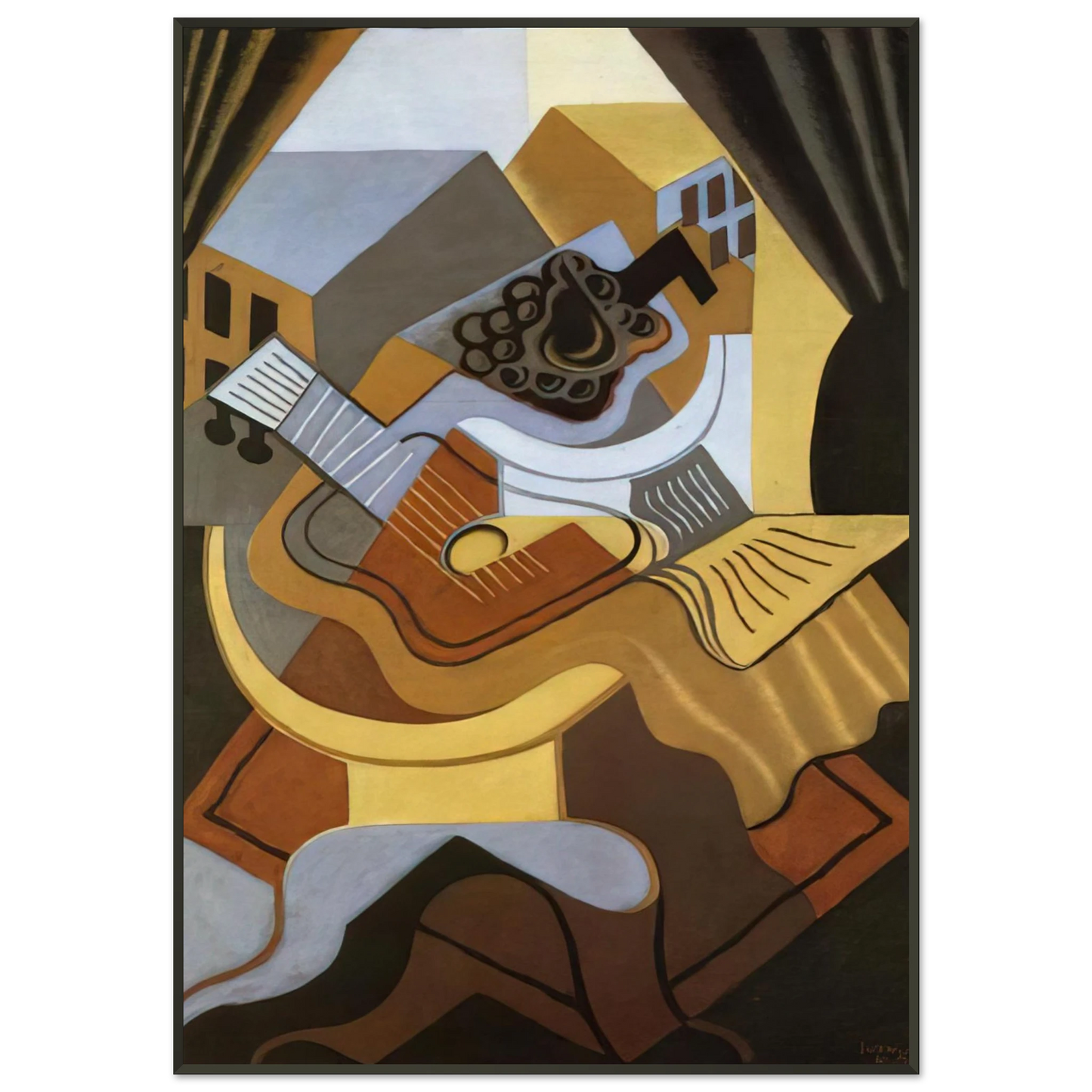 Juan Gris  PEDISTAL TABLE IN FRONT OF THE WINDOW 1921 Framed Art Print  - Aluminum Frame - 21x29.7 cm / 8x12"