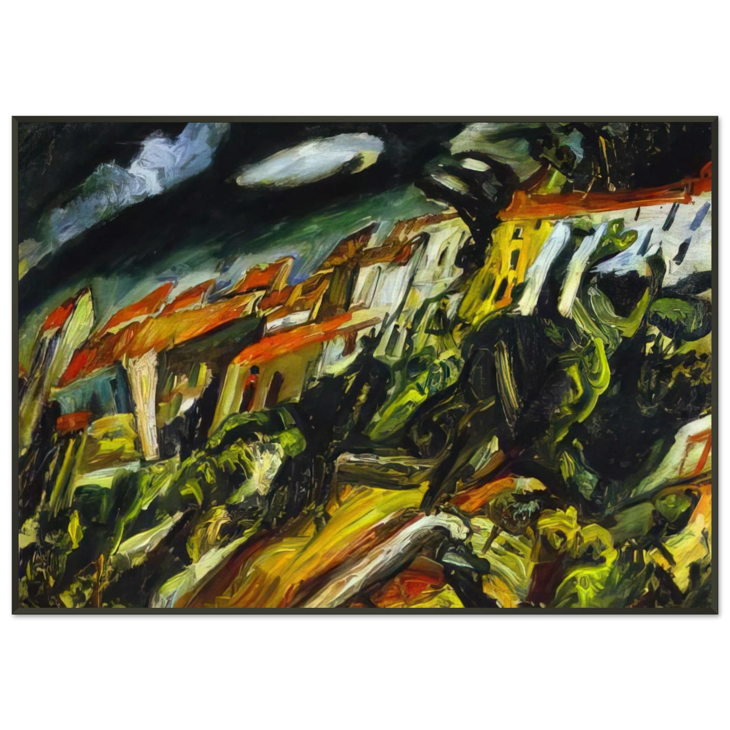 Chaim Soutine VIEW OF CERET Framed Art Print - Aluminum Frame - 21x29.7 cm / 8x12"