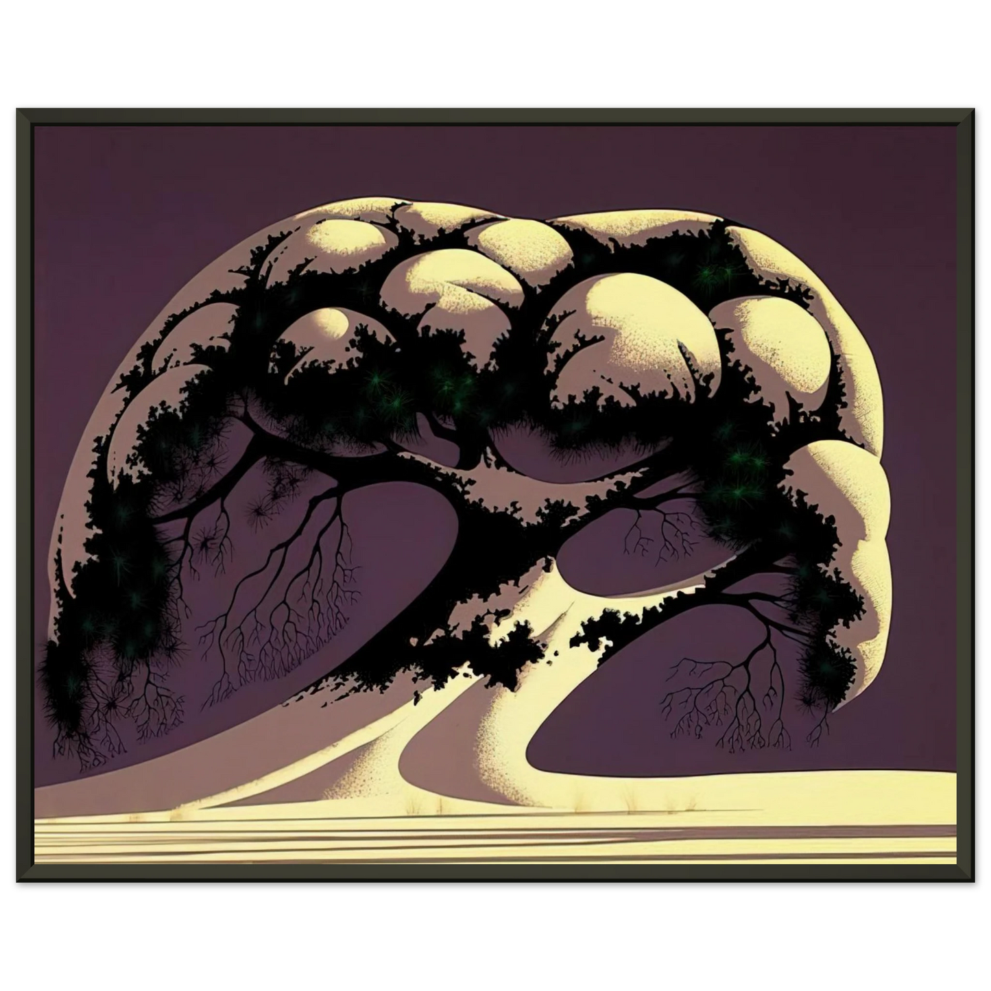 Eyvind Earle Snow Tree Framed Art Print - Aluminum Frame - 70x100 cm / 28x40 inches