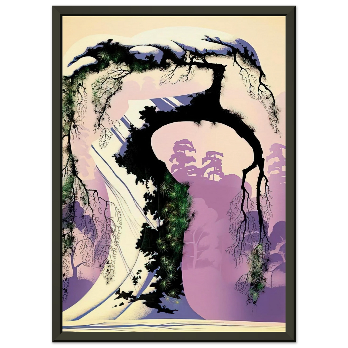Eyvind Earle  Norway Pine Framed Art Print  - Aluminum Frame - 60x80 cm / 24x32 inches