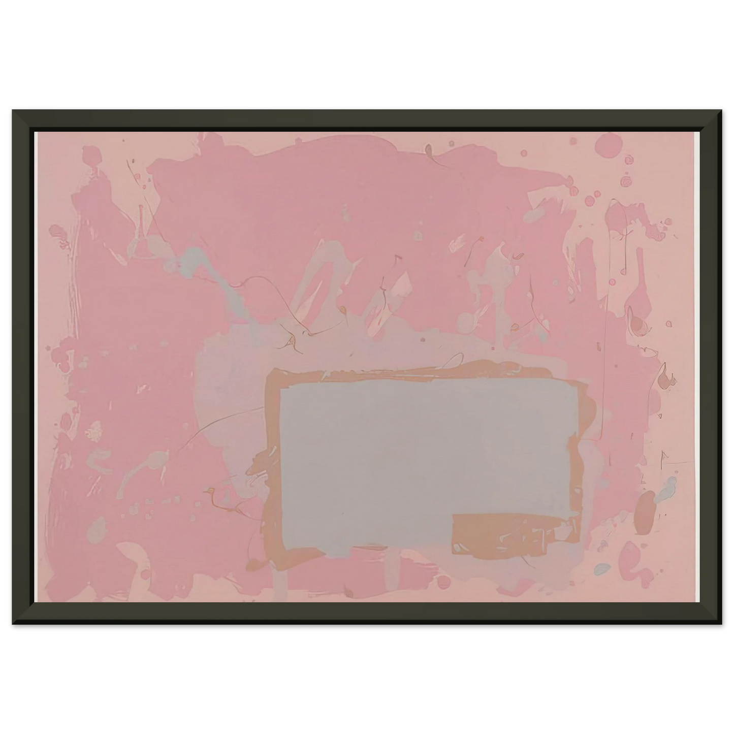 John Hoyland Grey Blue on Pink 1971 Framed Art Print - Aluminum Frame - 60x80 cm / 24x32 inches